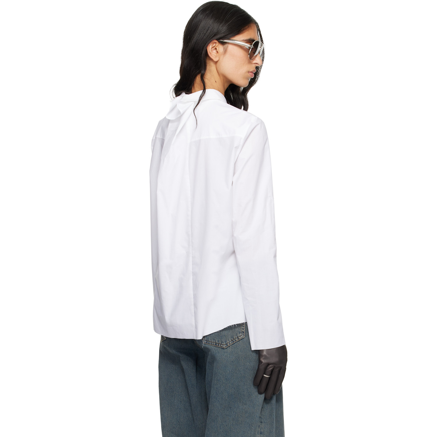  Mm6 Maison Margiela White Cotton Poplin Shirt 