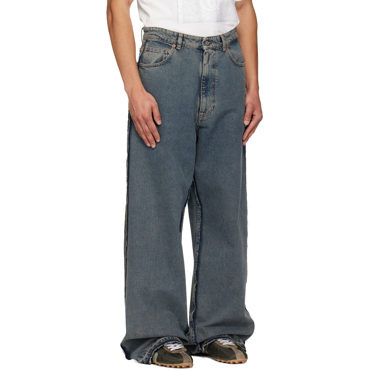  Mm6 Maison Margiela Blue Wide-leg Jeans 