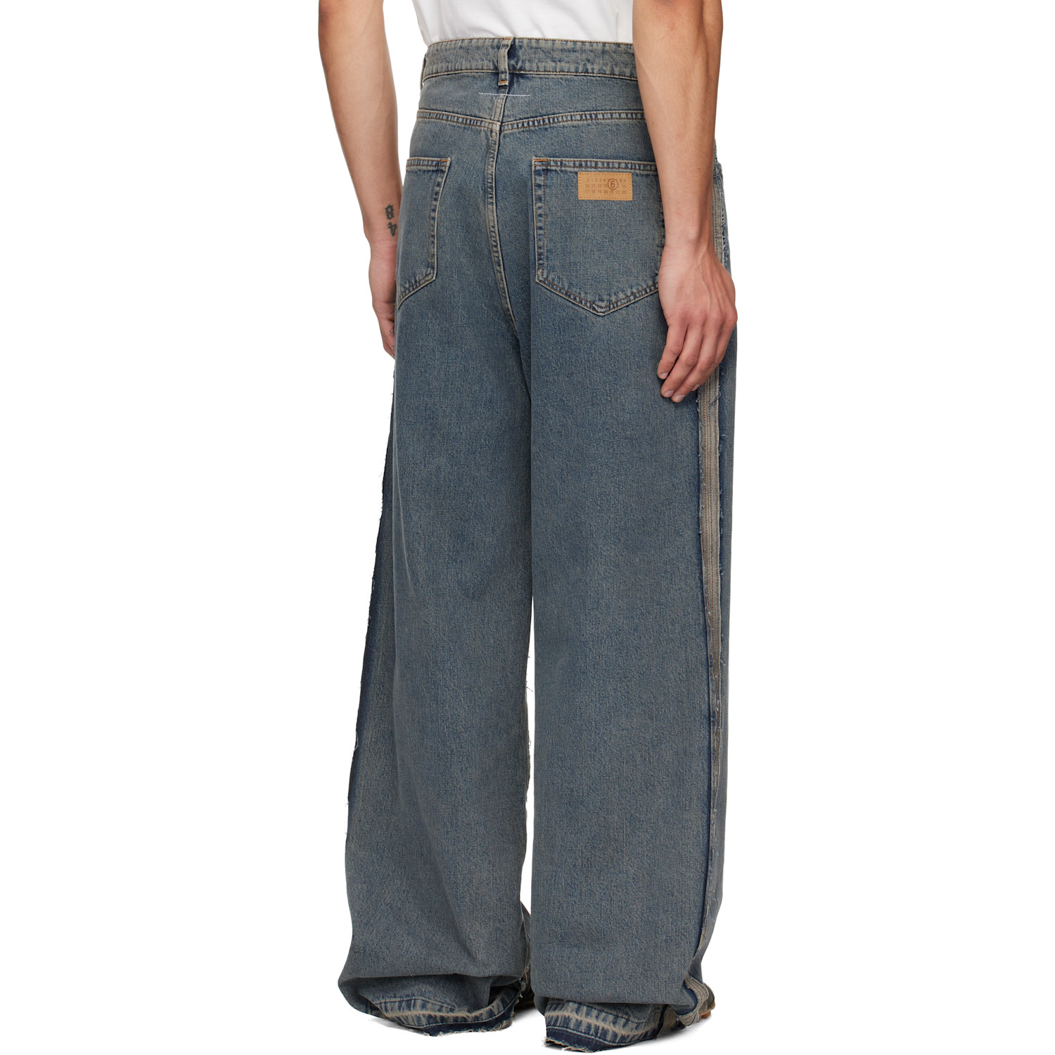  Mm6 Maison Margiela Blue Wide-leg Jeans 
