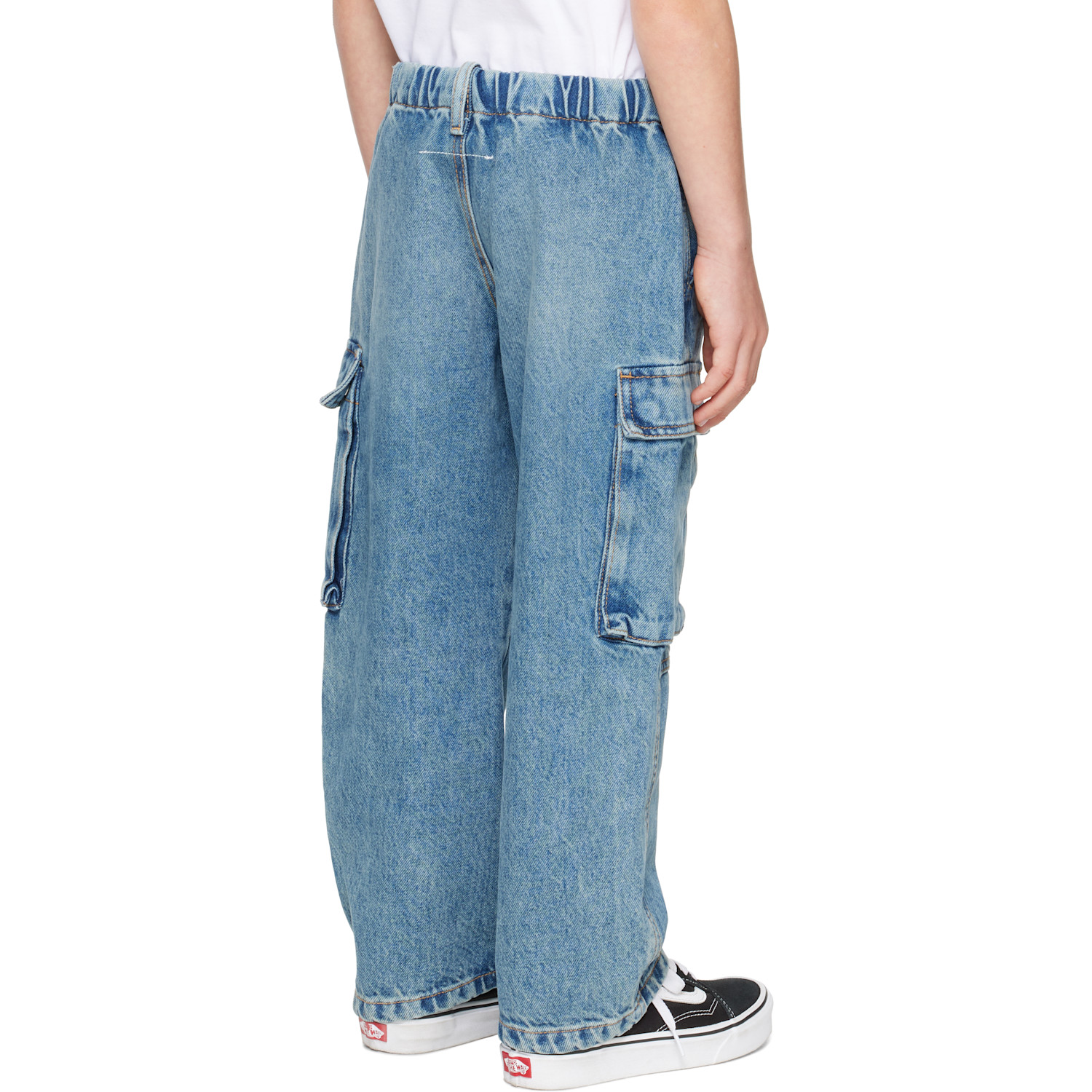  Mm6 Maison Margiela Kids Blue Faded Denim Cargo Pants 