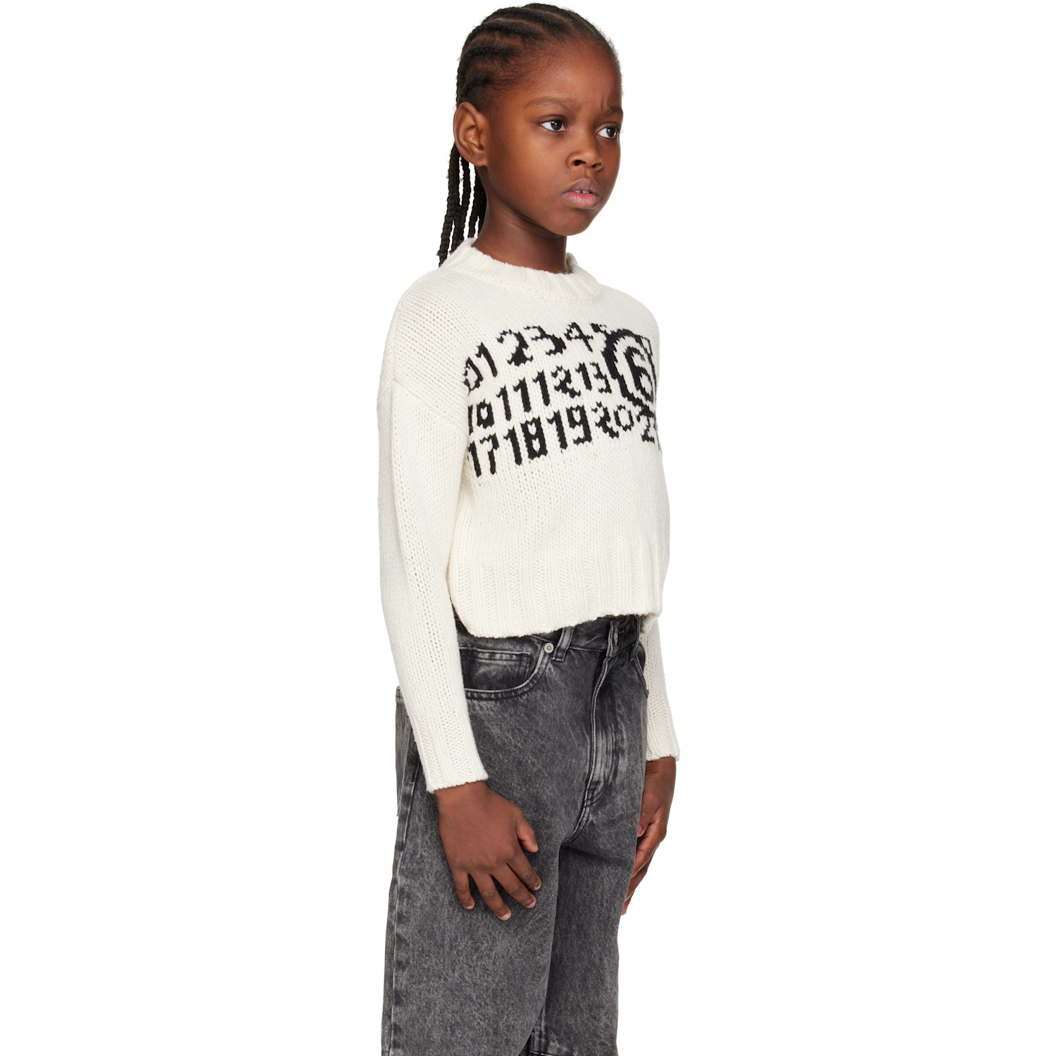  Mm6 Maison Margiela Kids Beige Wool Sweater 