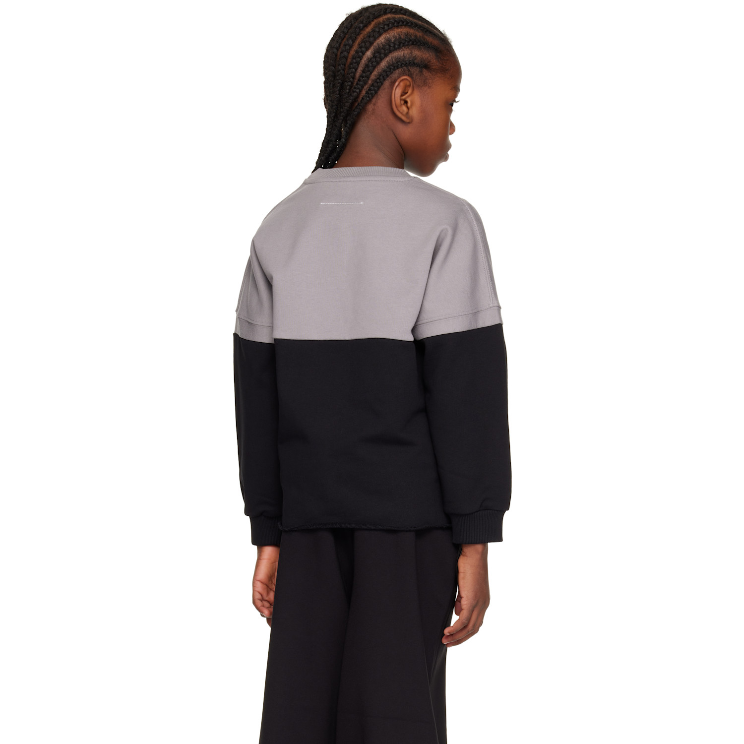  Mm6 Maison Margiela Kids Gray & Black Paneled Sweatshirt 