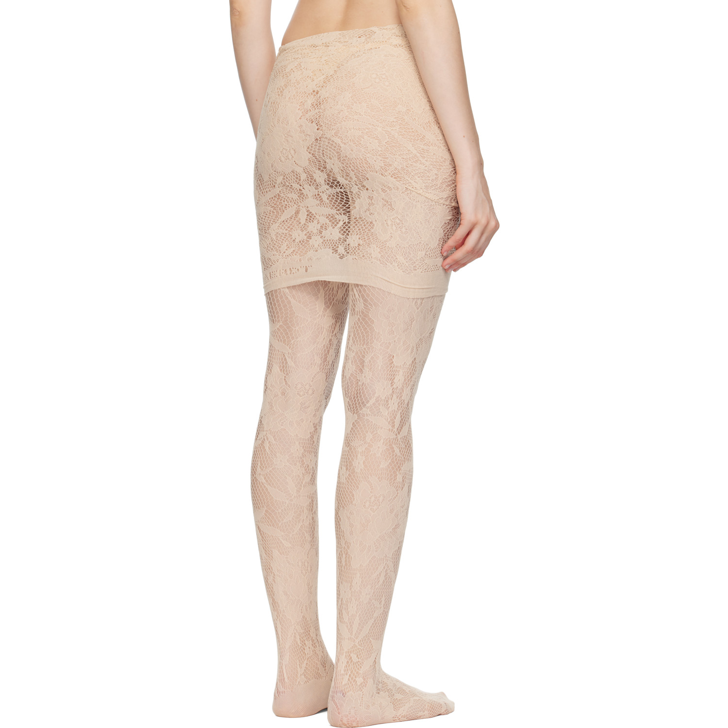  Marie Adam-leenaerdt Beige Lace Miniskirt 