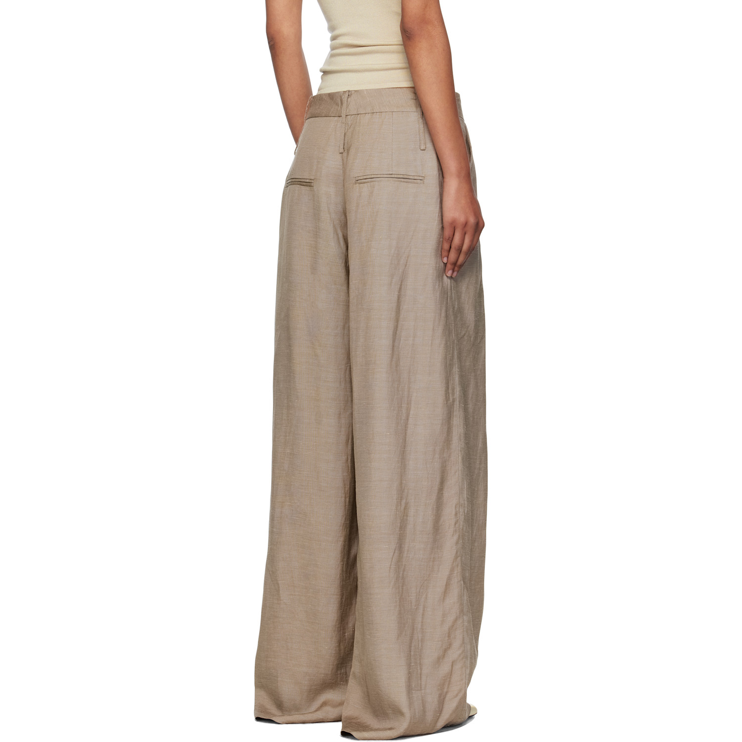  St. Agni Beige Melange Double Loop Trousers 