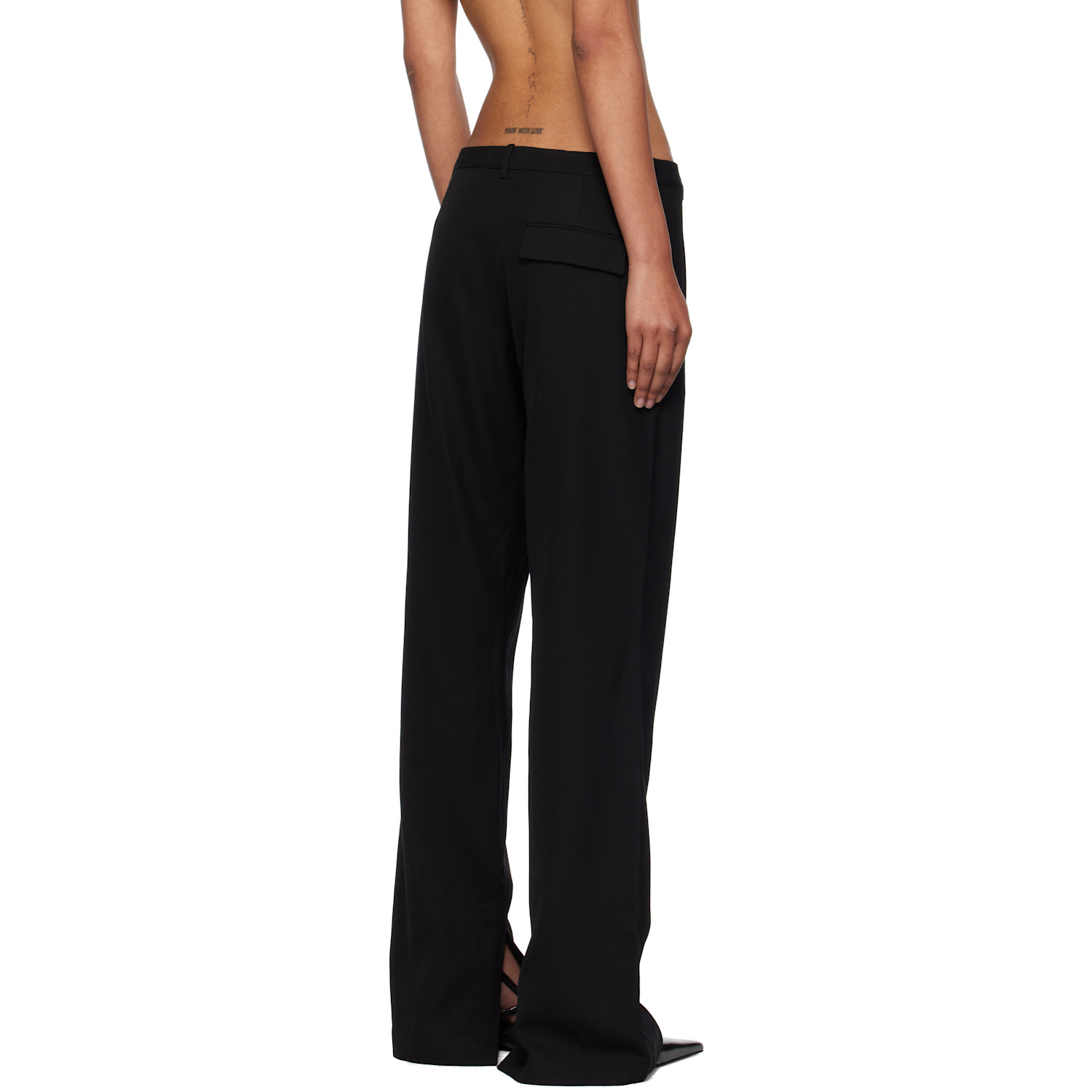  St. Agni Black 90s Split Leg Trousers 