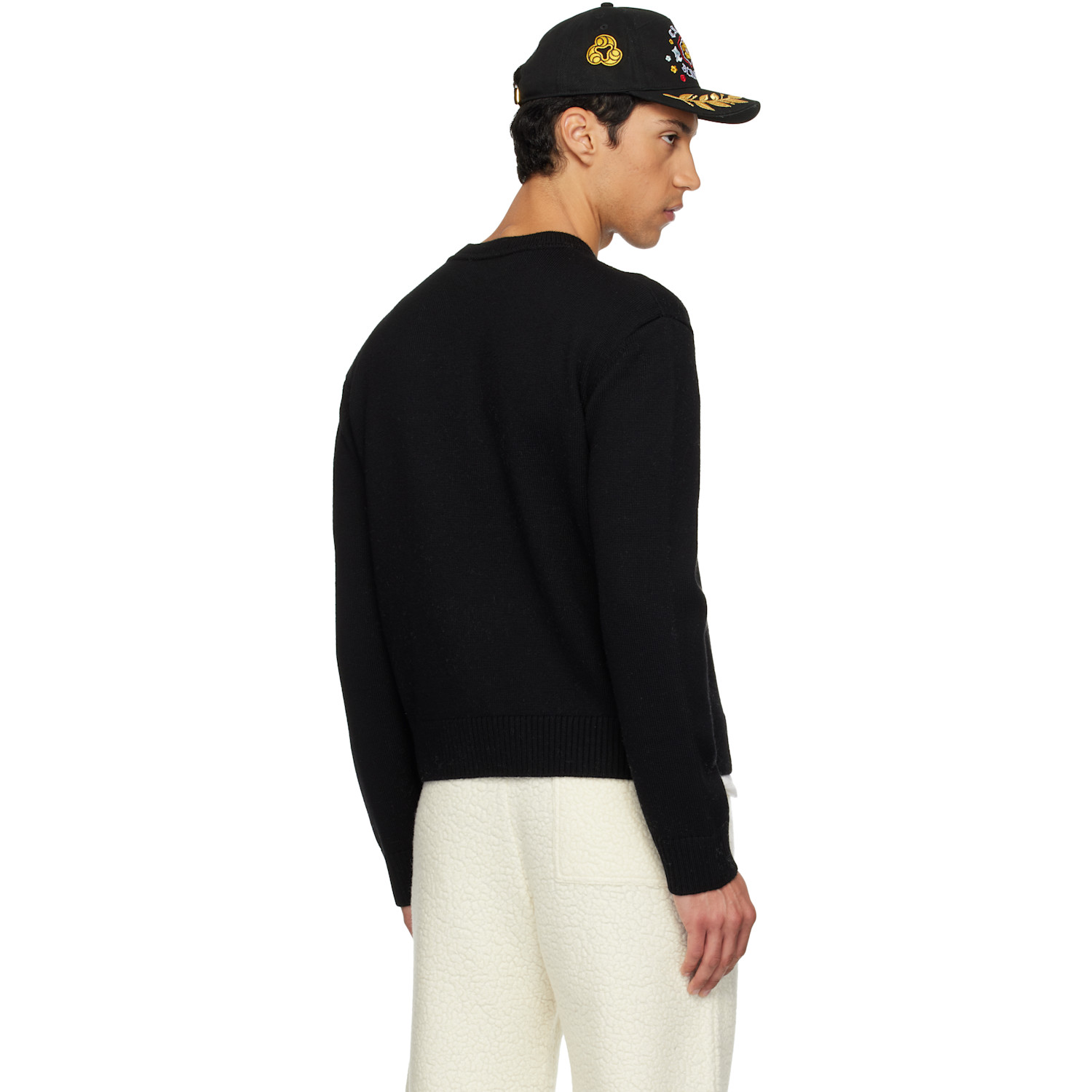  Casablanca Black Character Intarsia Crew Sweater 