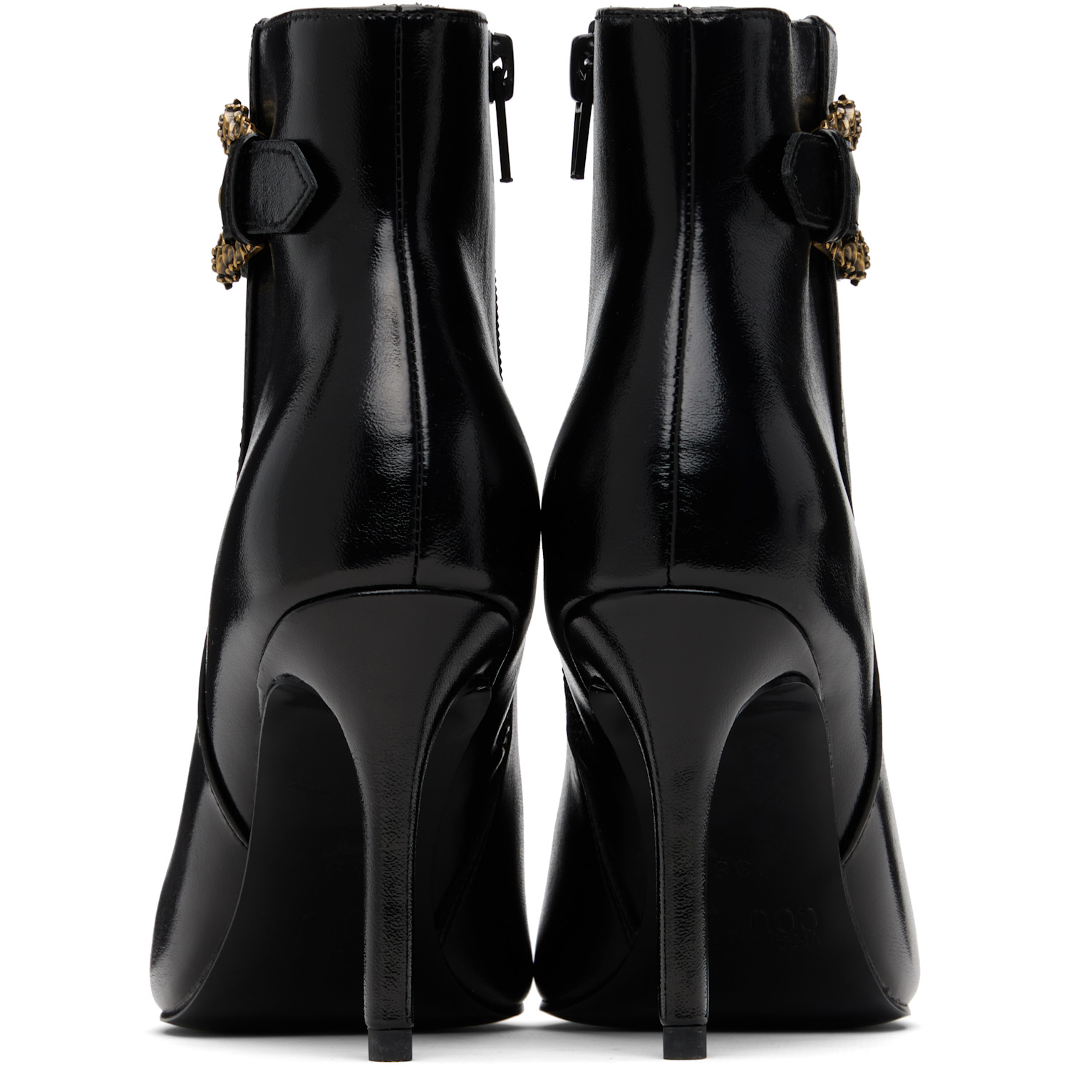  Versace Jeans Couture Black Logo Plaque Boots 