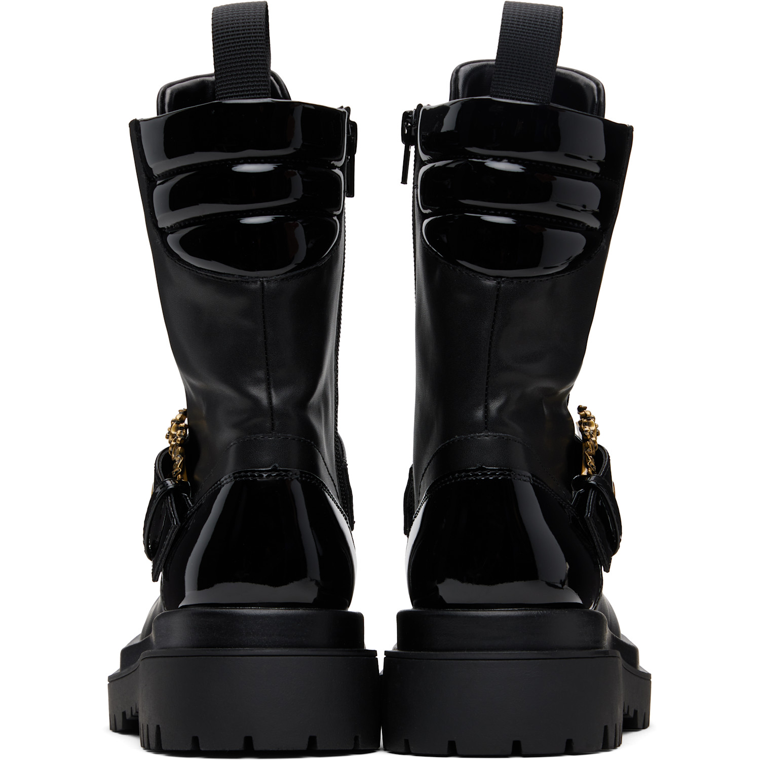  Versace Jeans Couture Black Pin-buckle Boots 