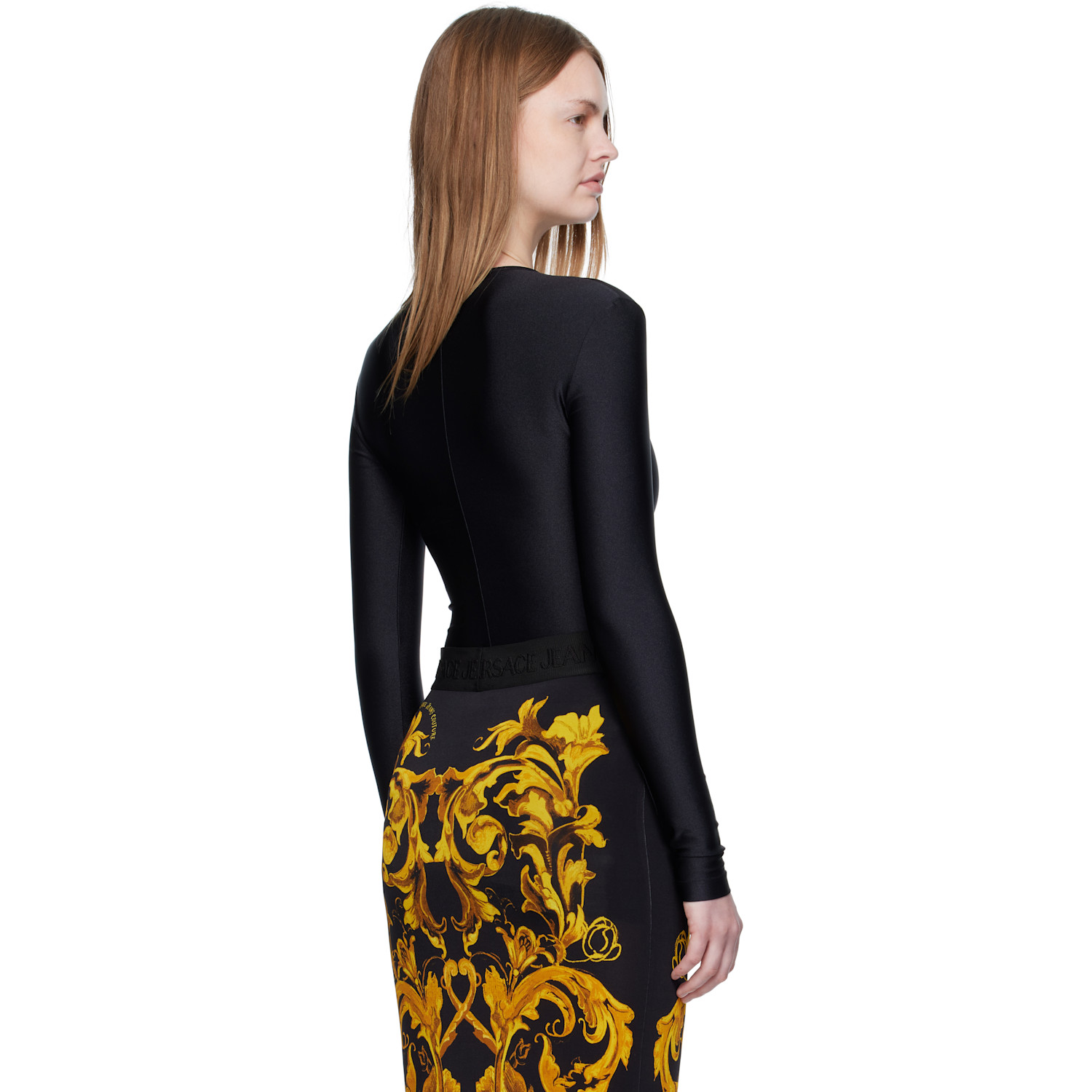  Versace Jeans Couture Black Logo Bodysuit 