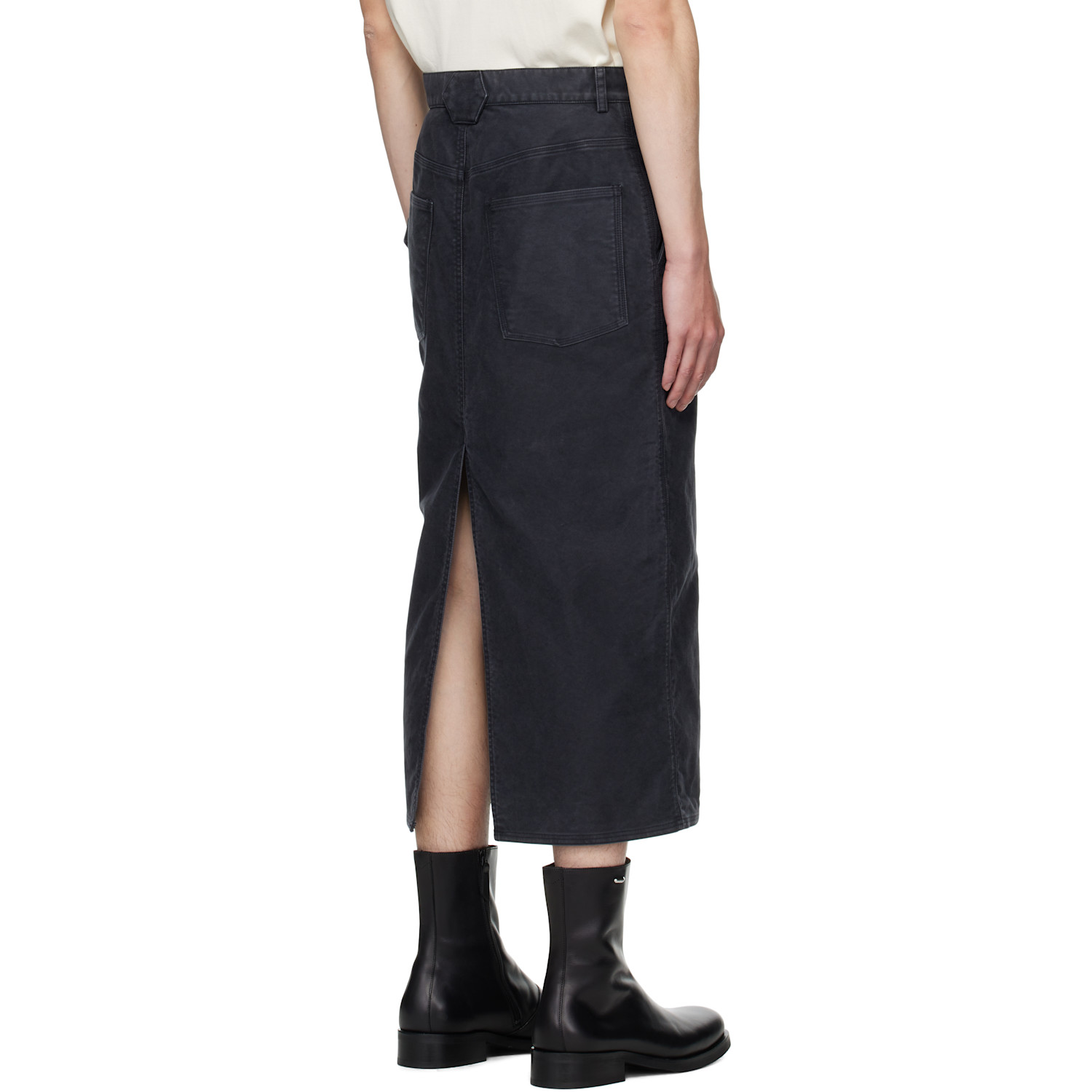  Ouat Black Office Midi Skirt 