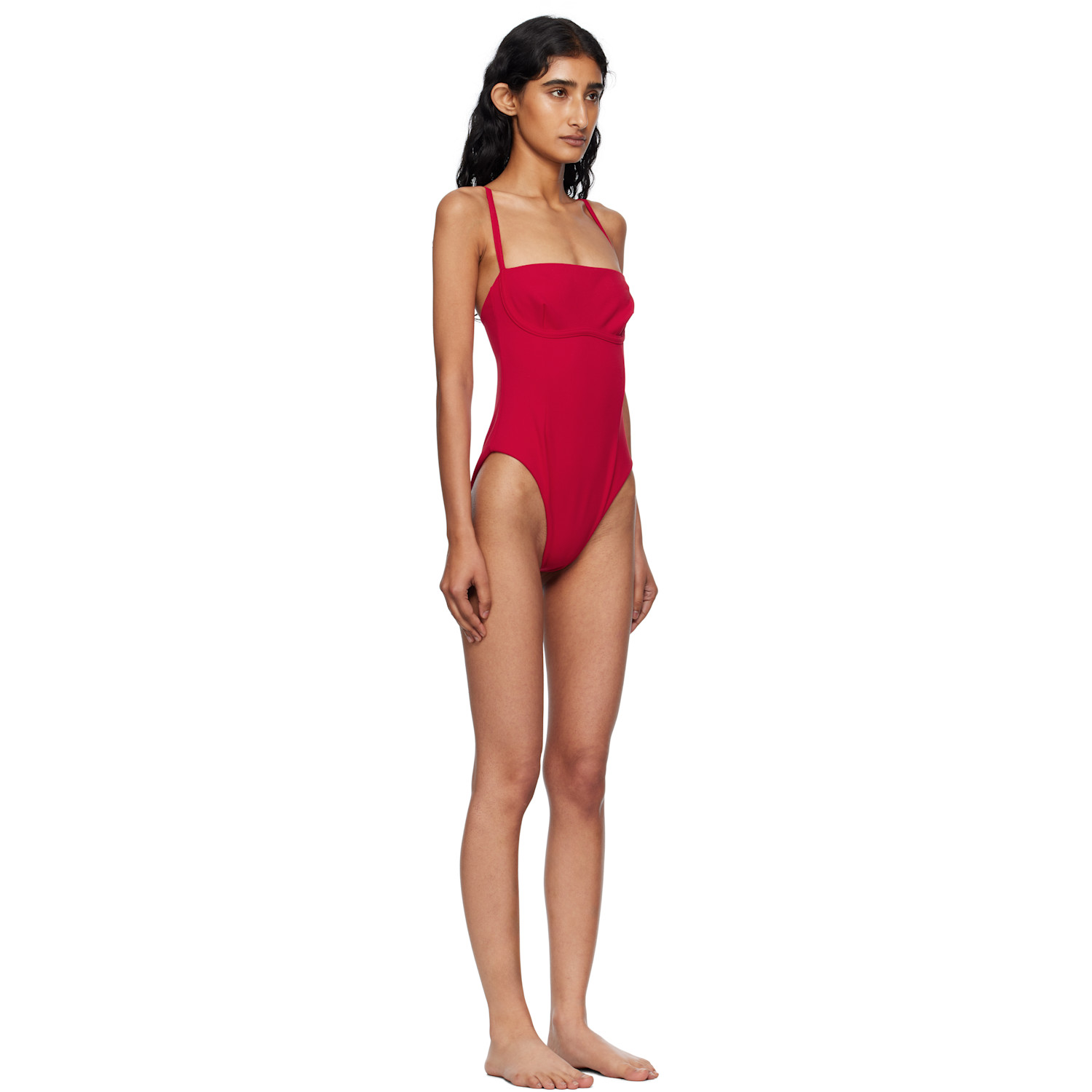  Haight Red Crepe Tamis Swimsuit 