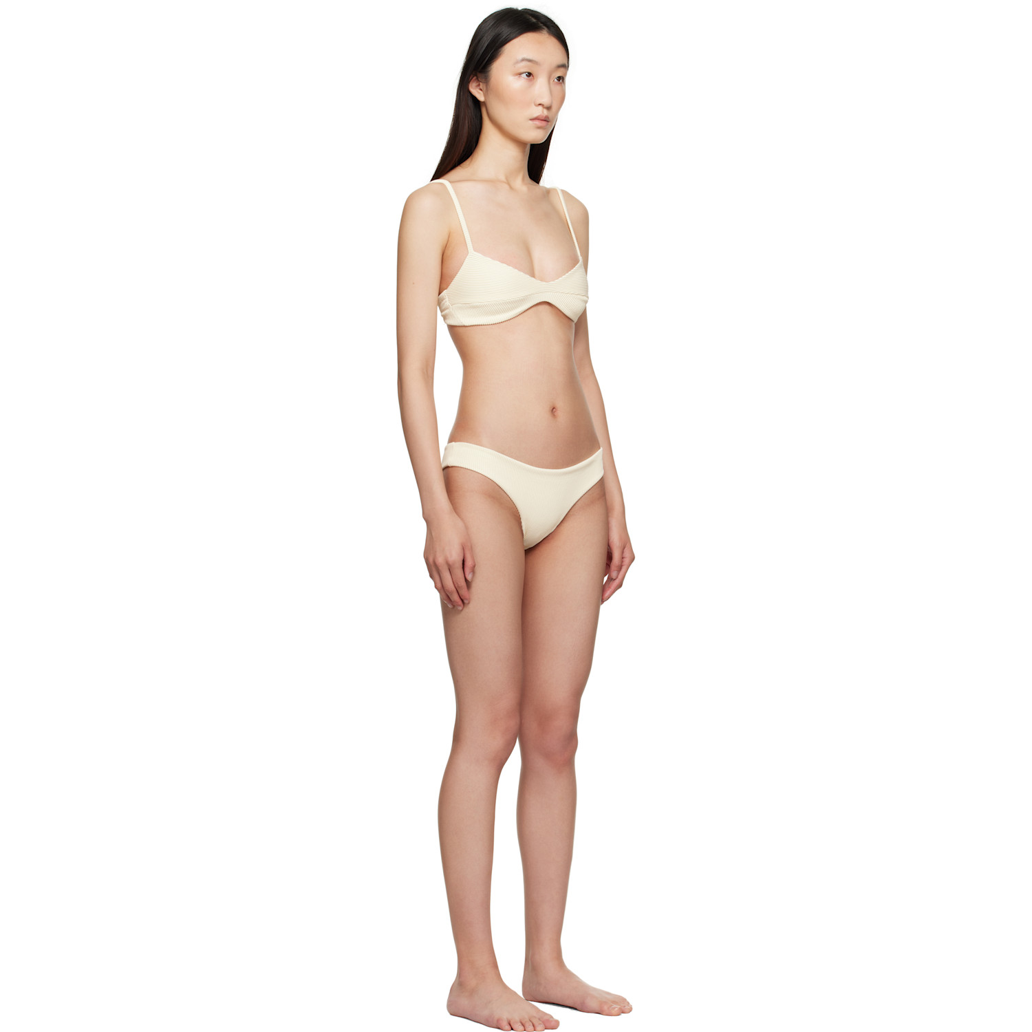  Haight Off-white Adjustable Ribbed Monica & Ribbed Basic Bikini 