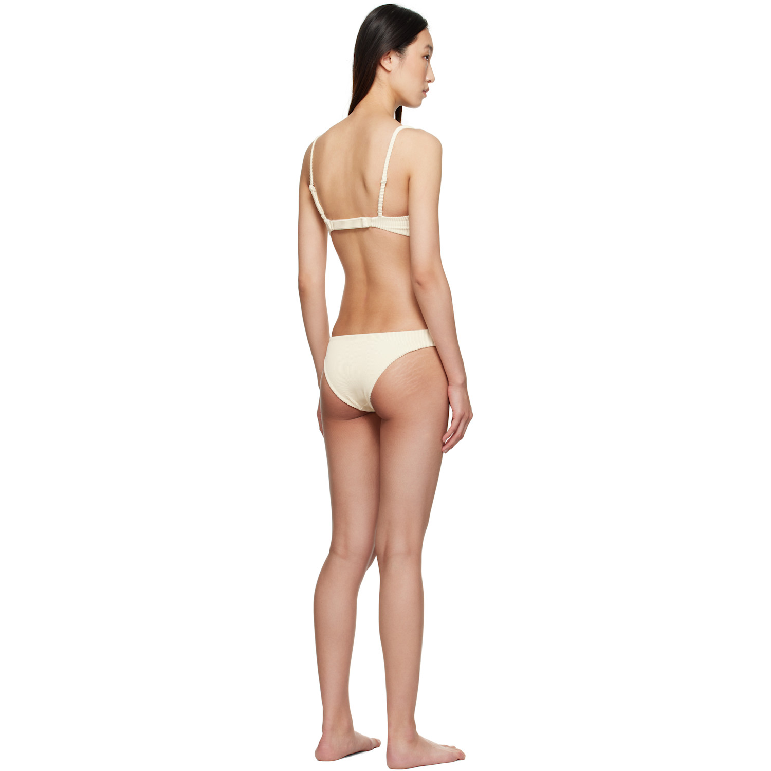  Haight Off-white Adjustable Ribbed Monica & Ribbed Basic Bikini 