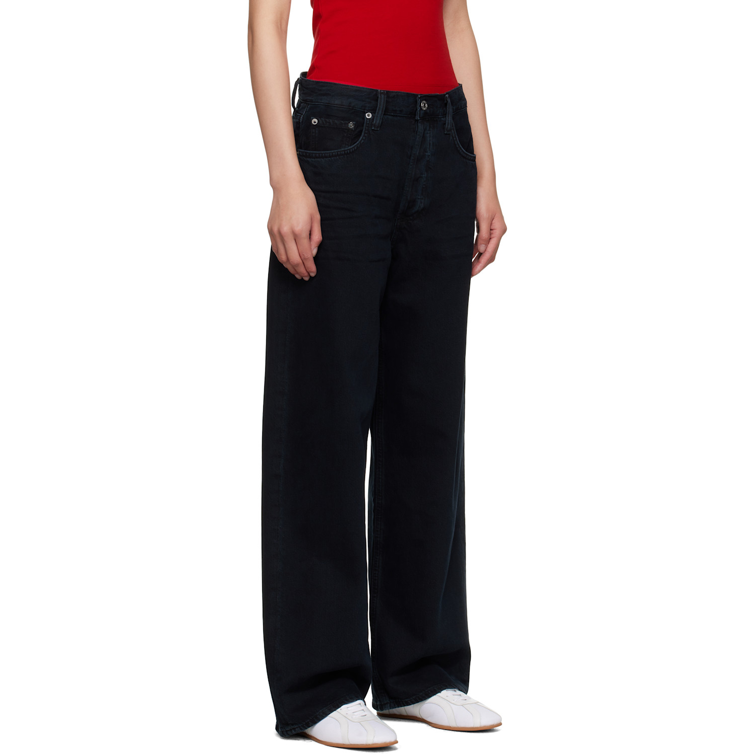  Agolde Black Low Slung Baggy 30.5 Jeans 