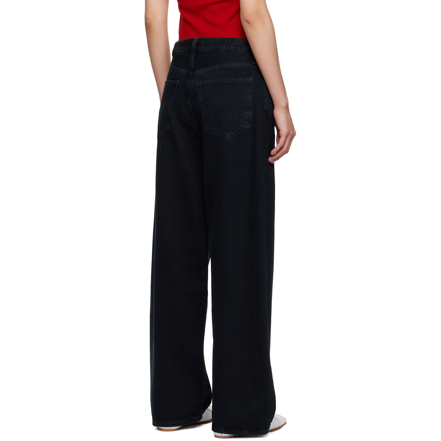  Agolde Black Low Slung Baggy 30.5 Jeans 