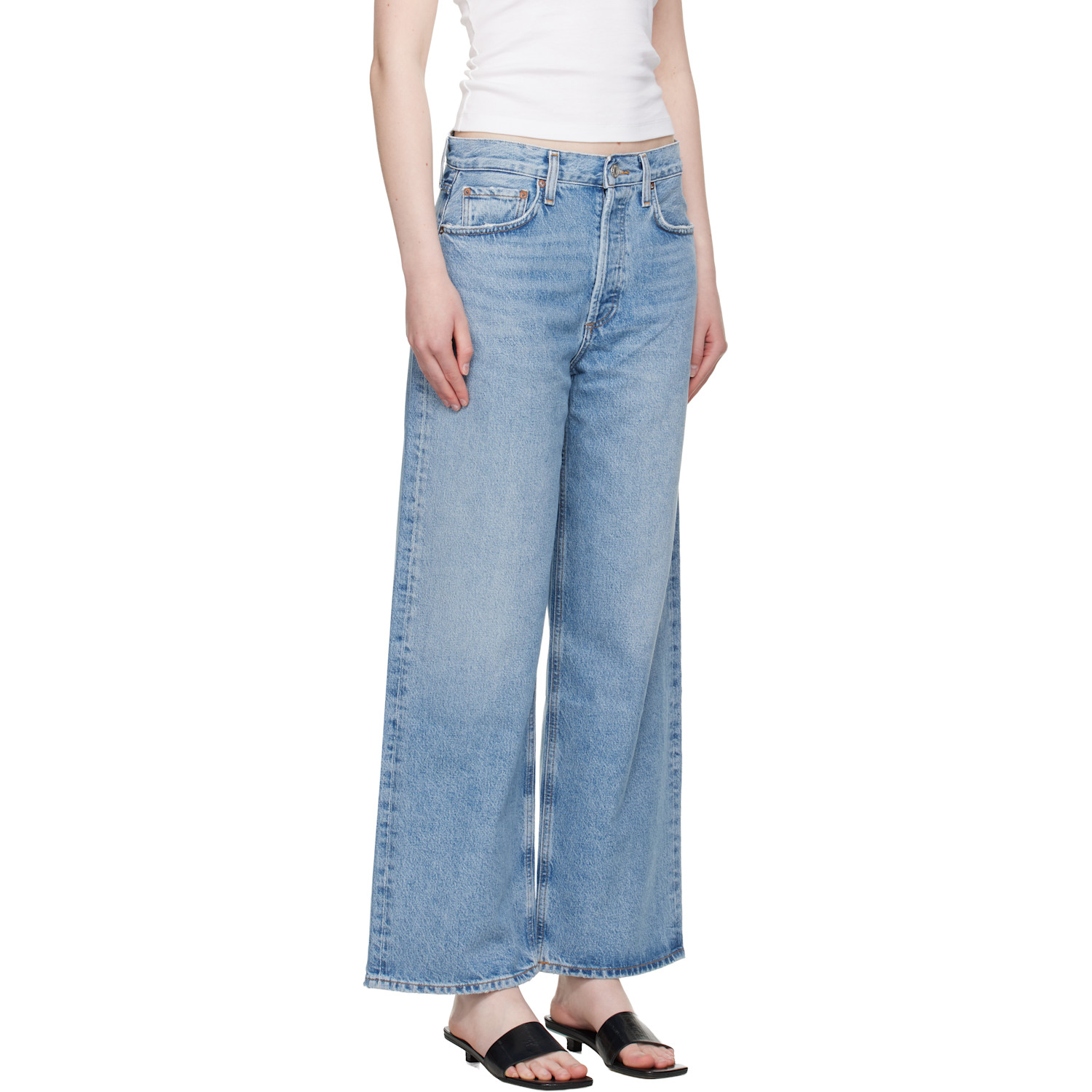  Agolde Blue Low Slung Baggy Jeans 