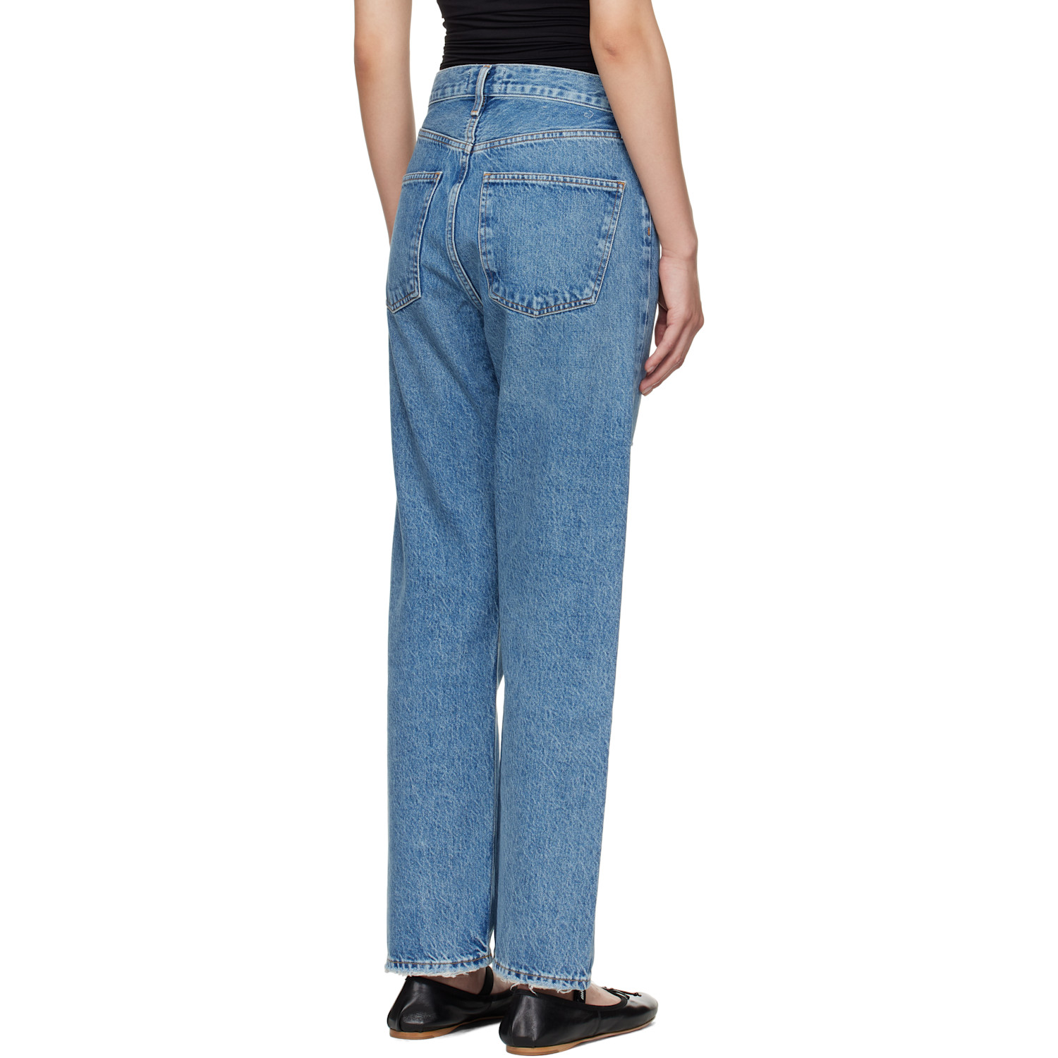  Agolde Blue 90's Mid Rise Straight Jeans 