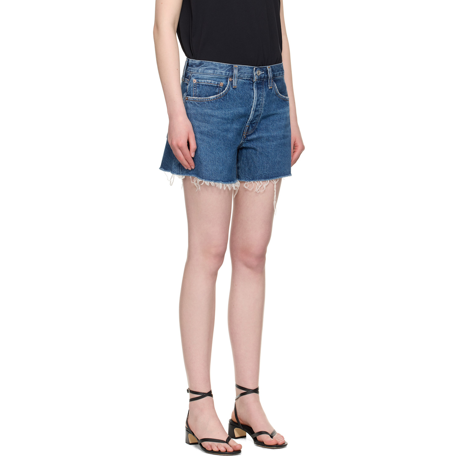  Agolde Blue Parker Long Denim Shorts 