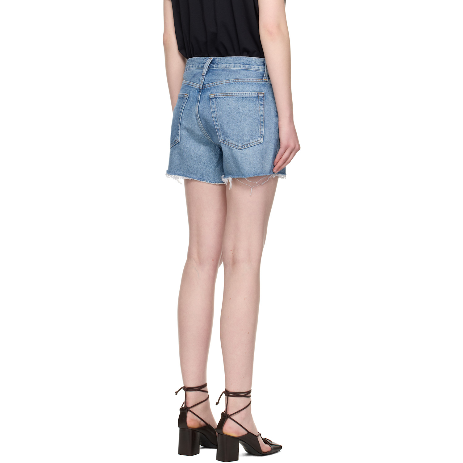  Agolde Blue Parker Long Denim Shorts 