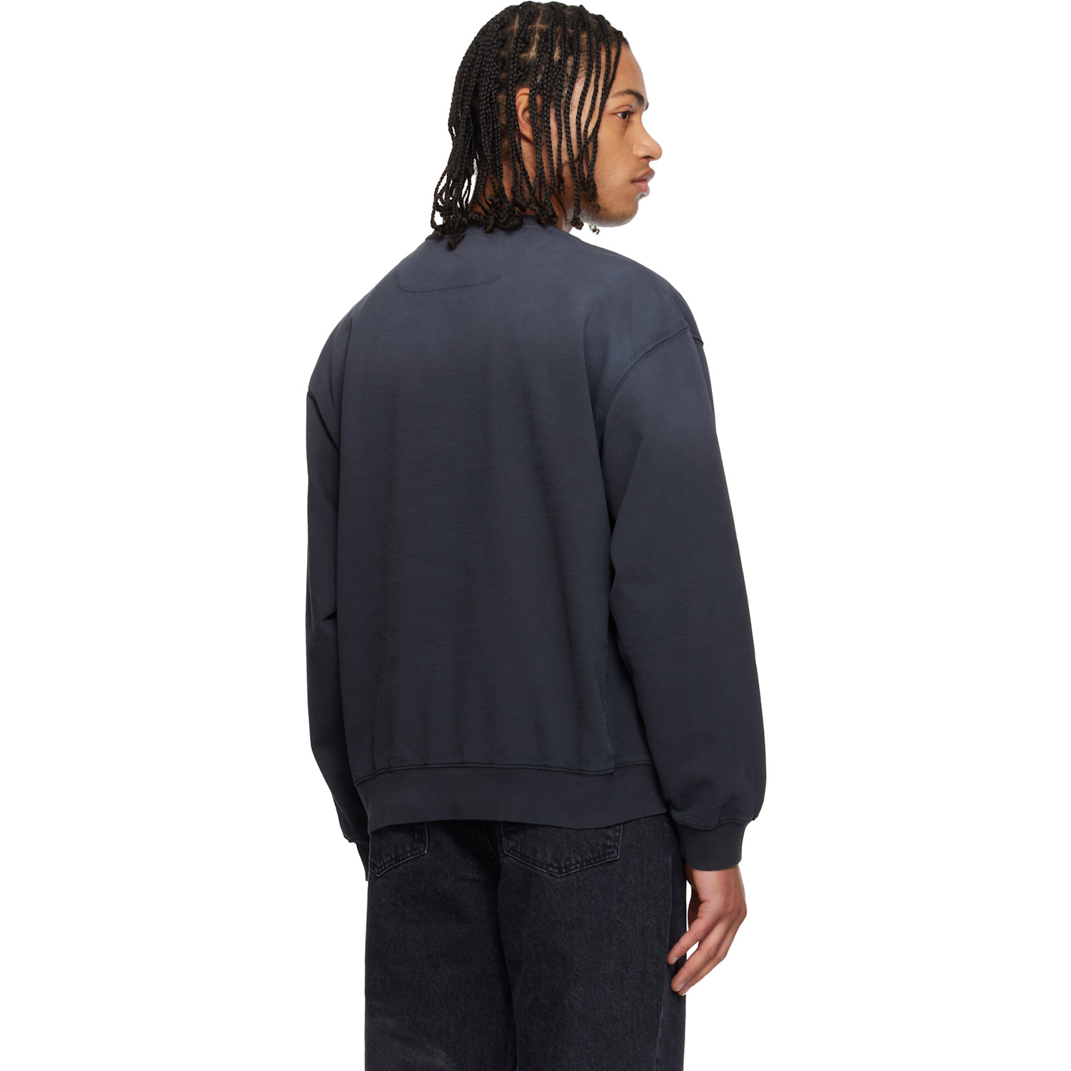  Solid Homme Gray Applique Studded Sweatshirt 