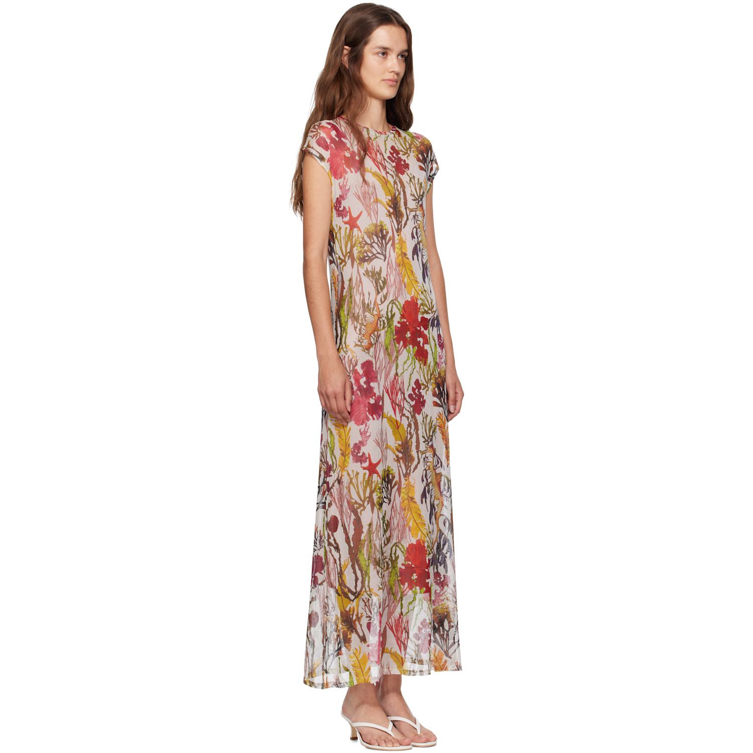  Silk Laundry Multicolor Mesh Maxi Dress 