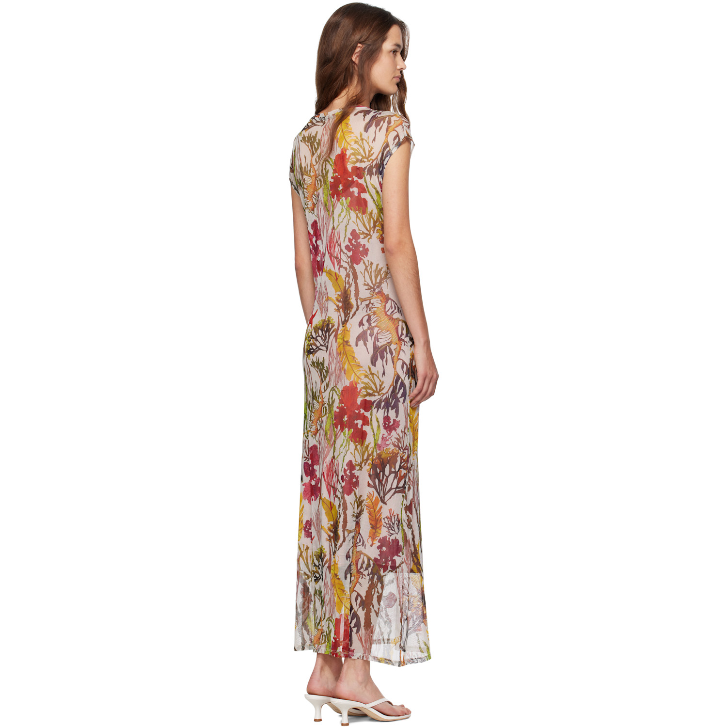  Silk Laundry Multicolor Mesh Maxi Dress 