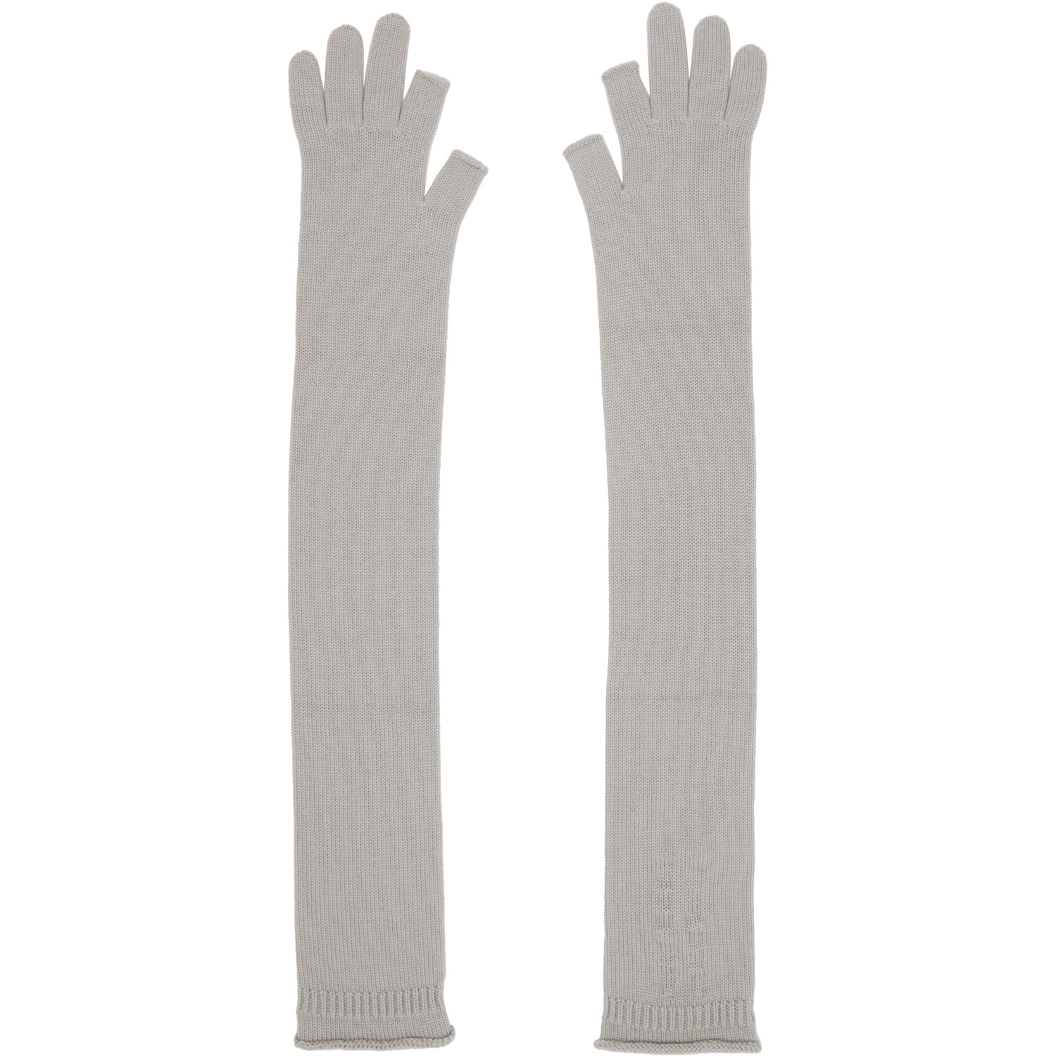  Rick Owens Gray Concordians Rasato Knit Opera Gloves 