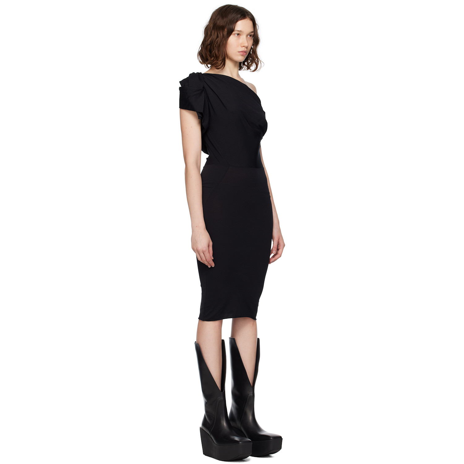  Rick Owens Black Concordians Twist Minidress 