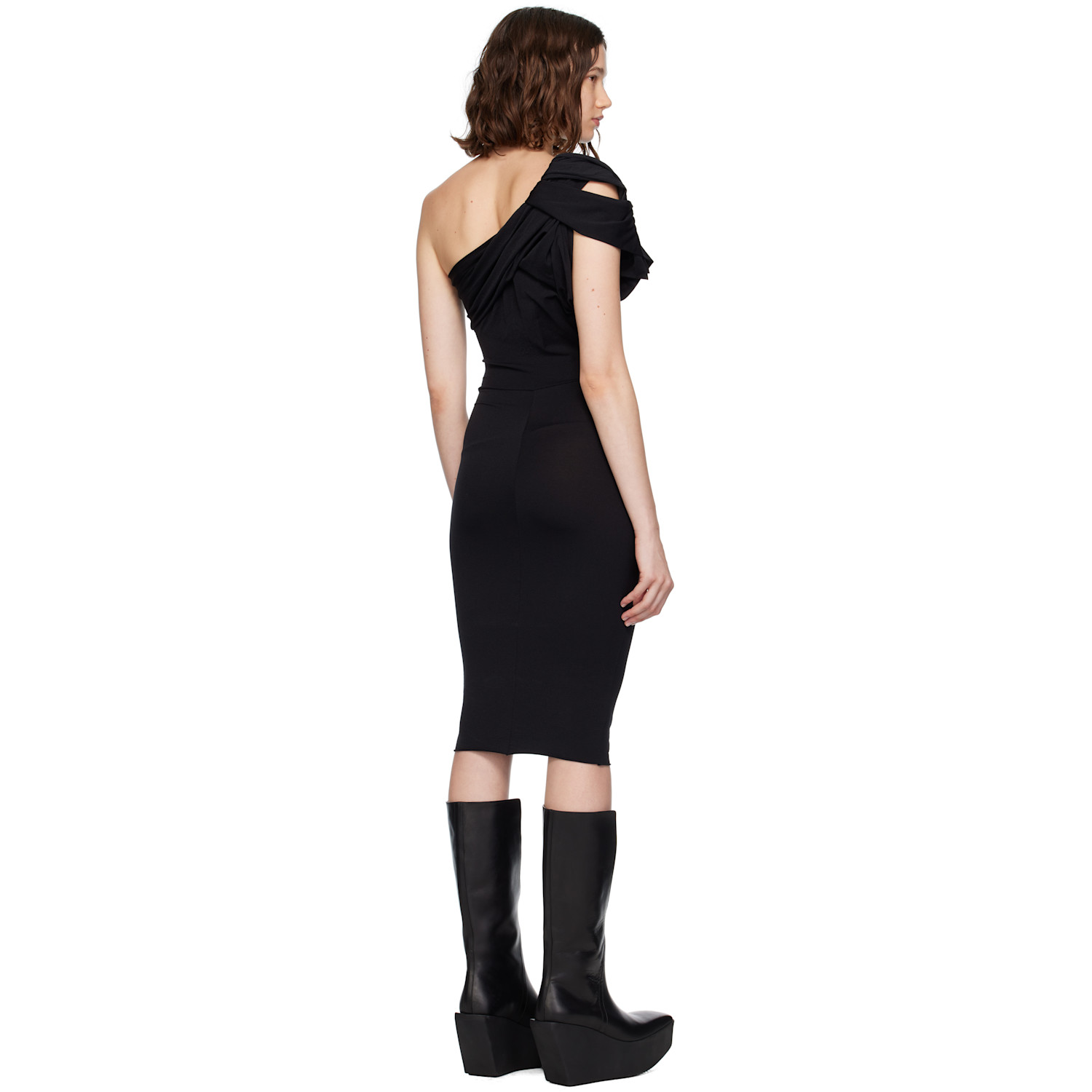  Rick Owens Black Concordians Twist Minidress 