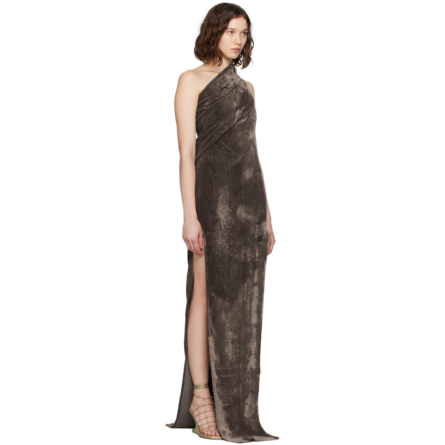  Rick Owens Gray Concordians Athena Arrowhead Maxi Dress 