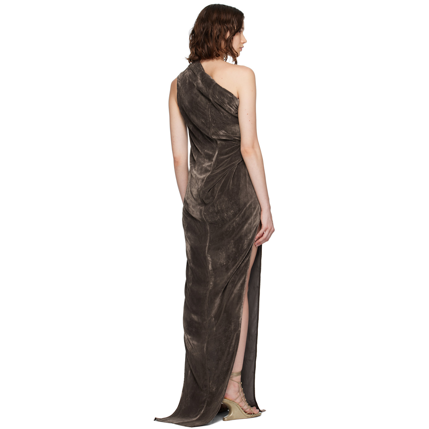  Rick Owens Gray Concordians Athena Arrowhead Maxi Dress 