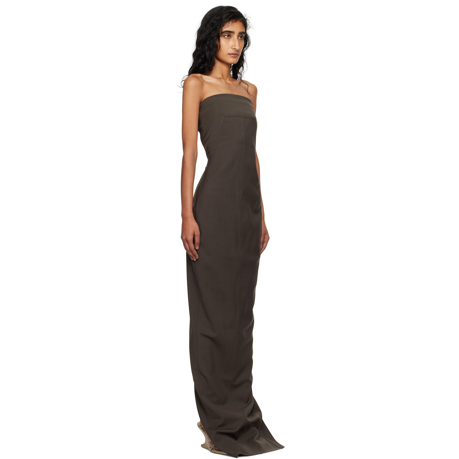  Rick Owens Gray Concordians Bustier Maxi Dress 