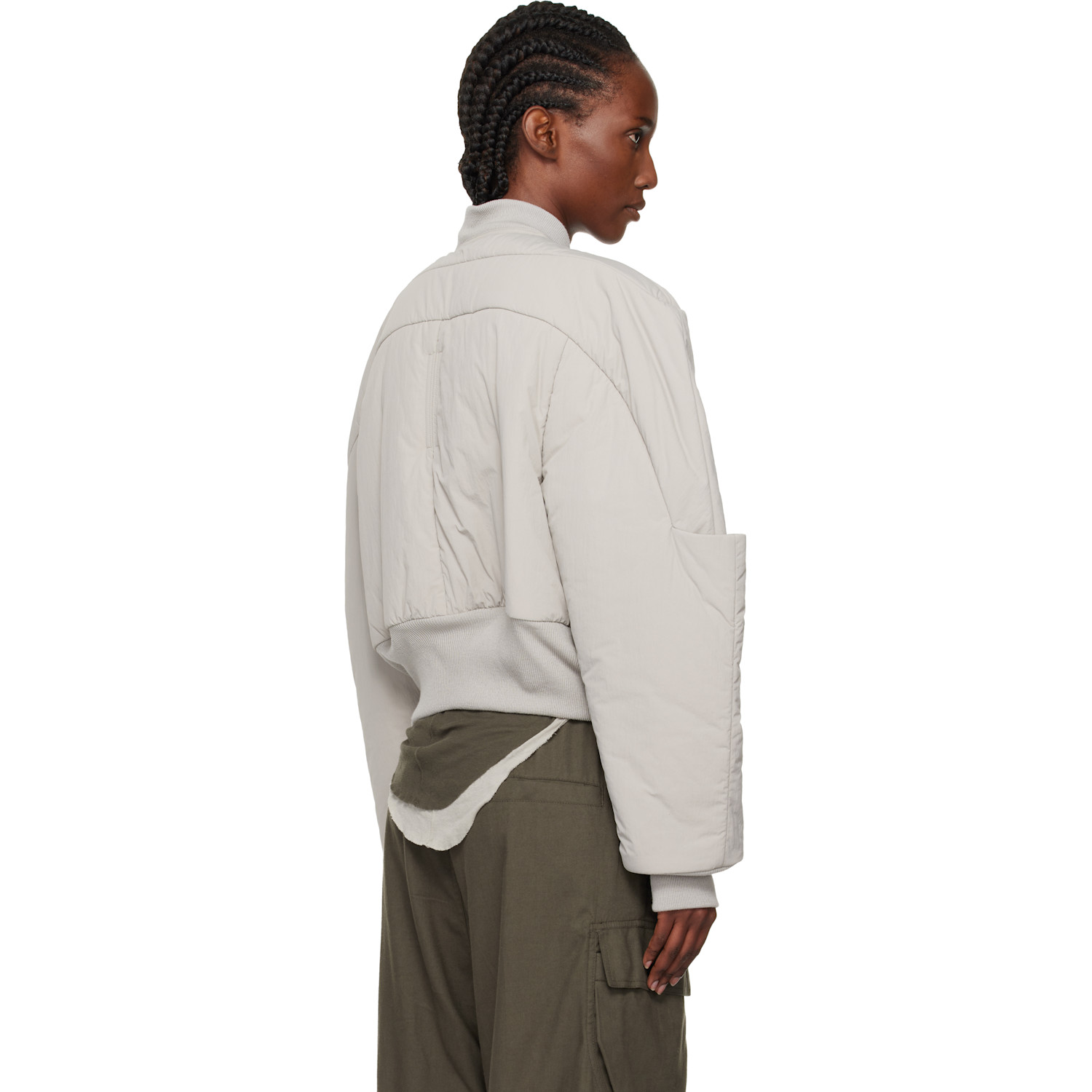  Rick Owens Off-white Concordians Girdered Cropped Bomber Down Jacket 
