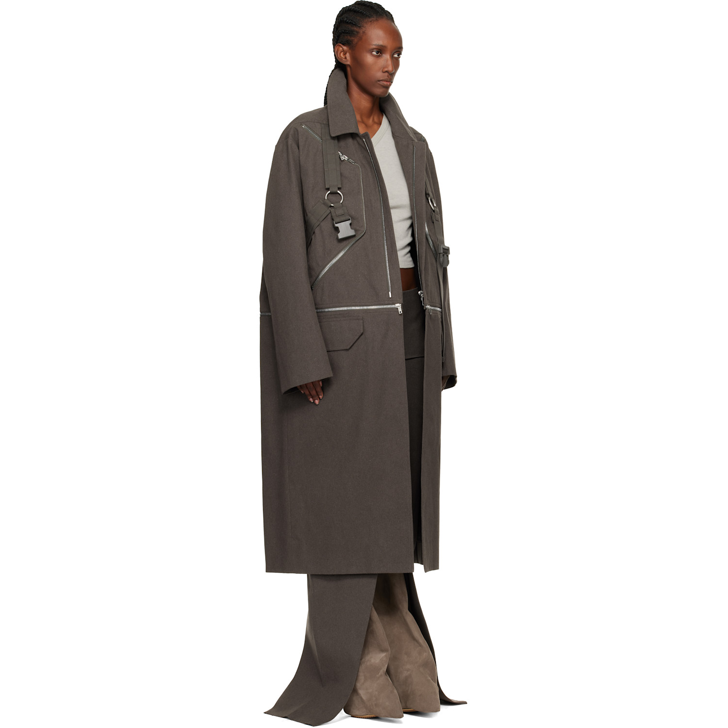  Rick Owens Gray Concordians Runway Blixa Jumbo Mac Coat 