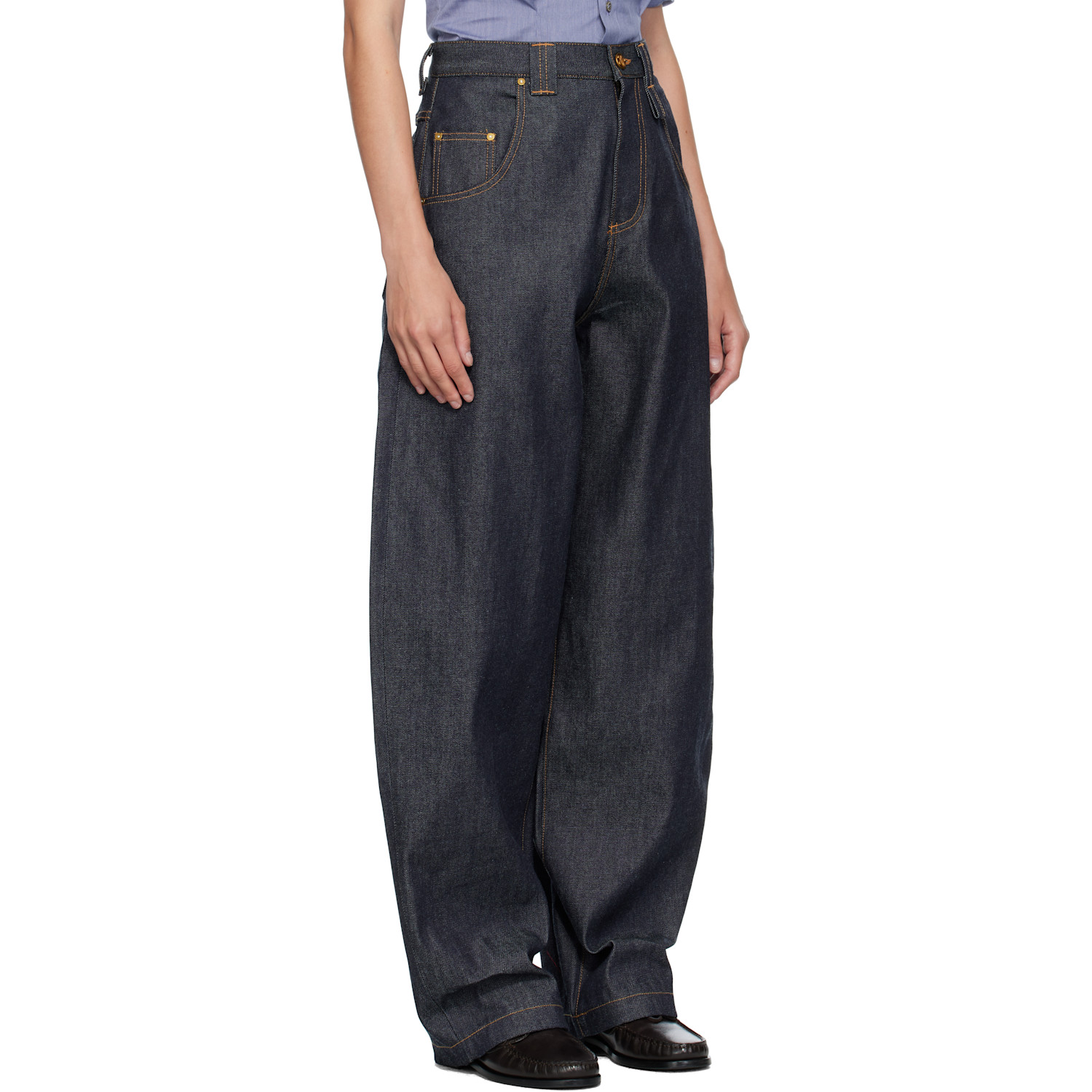  Willy Chavarria Blue Tapered Bad Girl Jeans 