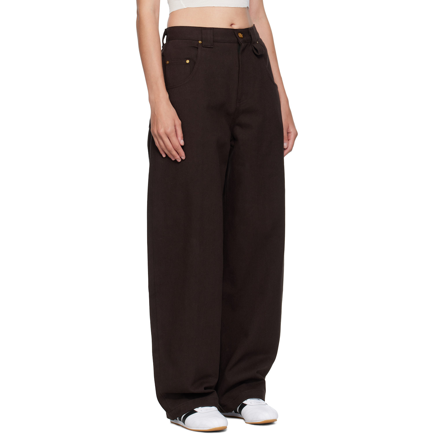  Willy Chavarria Brown Tapered Bad Girl Jeans 