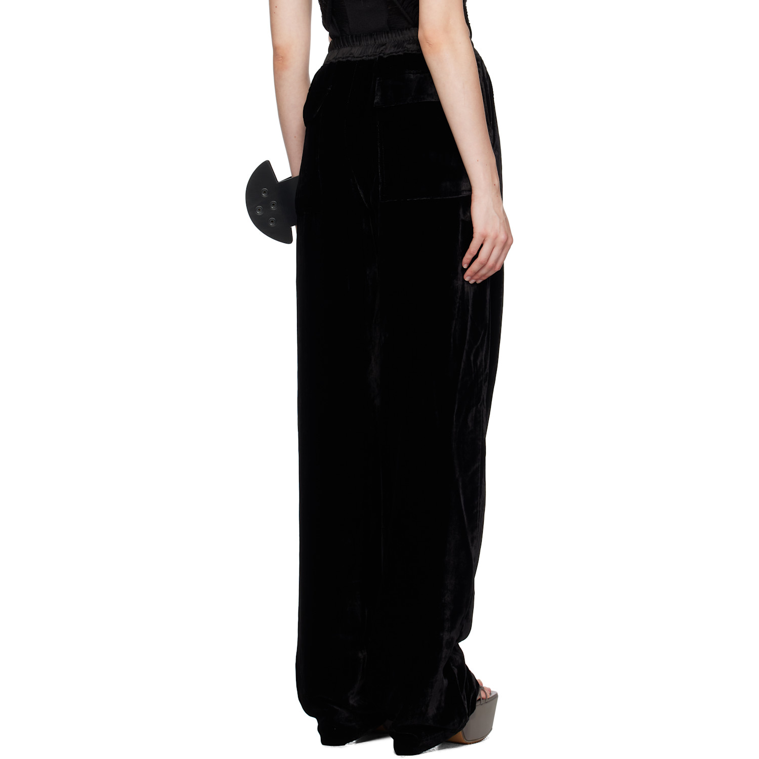  Rick Owens Black Concordians Dietrich Drawstring Trousers 