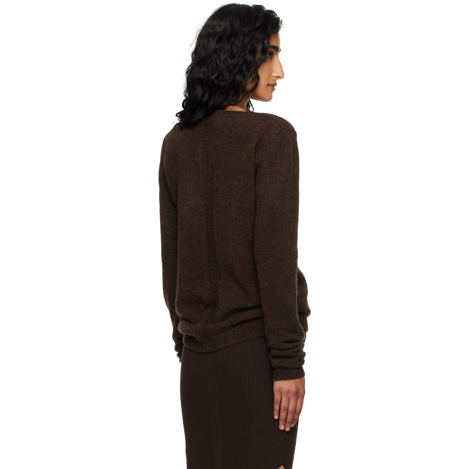  Rick Owens Brown Concordians Ls Sweater 