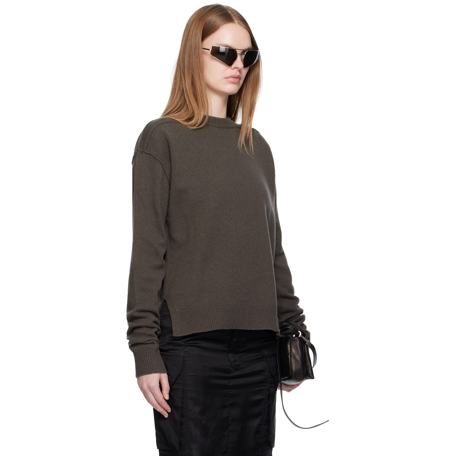  Rick Owens Gray Concordians Round Neck Sweater 