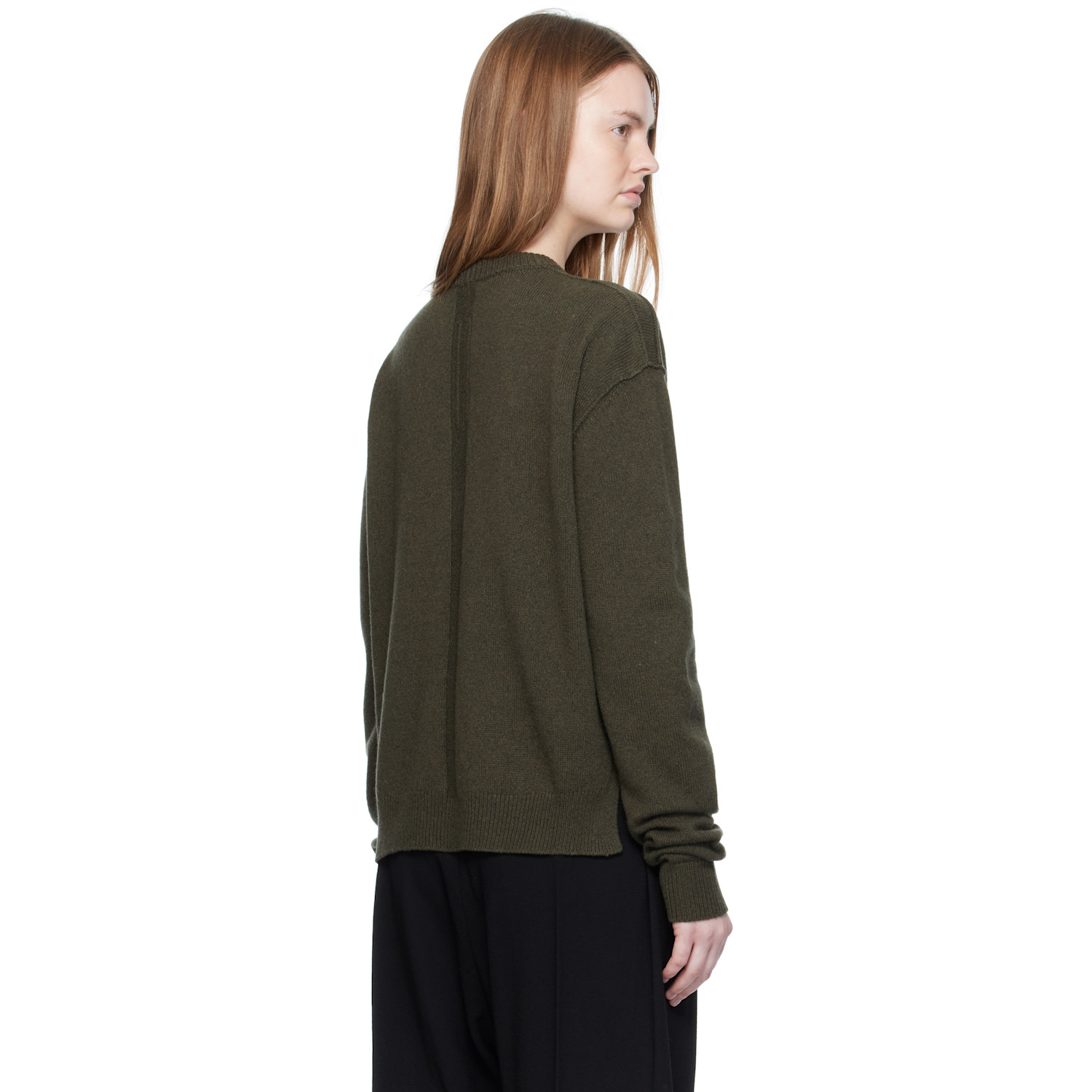 Rick Owens Khaki Concordians Round Neck Sweater 