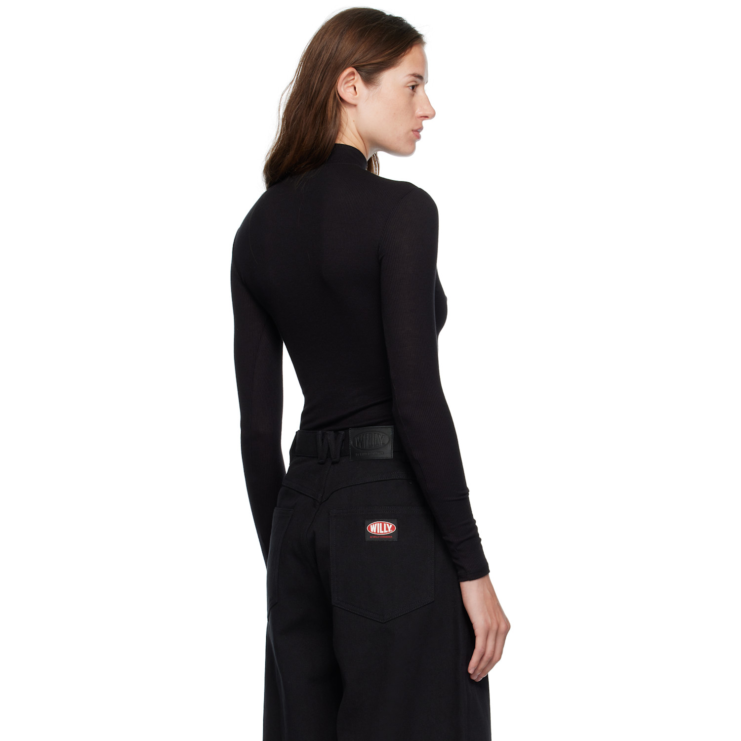 Willy Chavarria Black Gabriela Mock Neck Top 