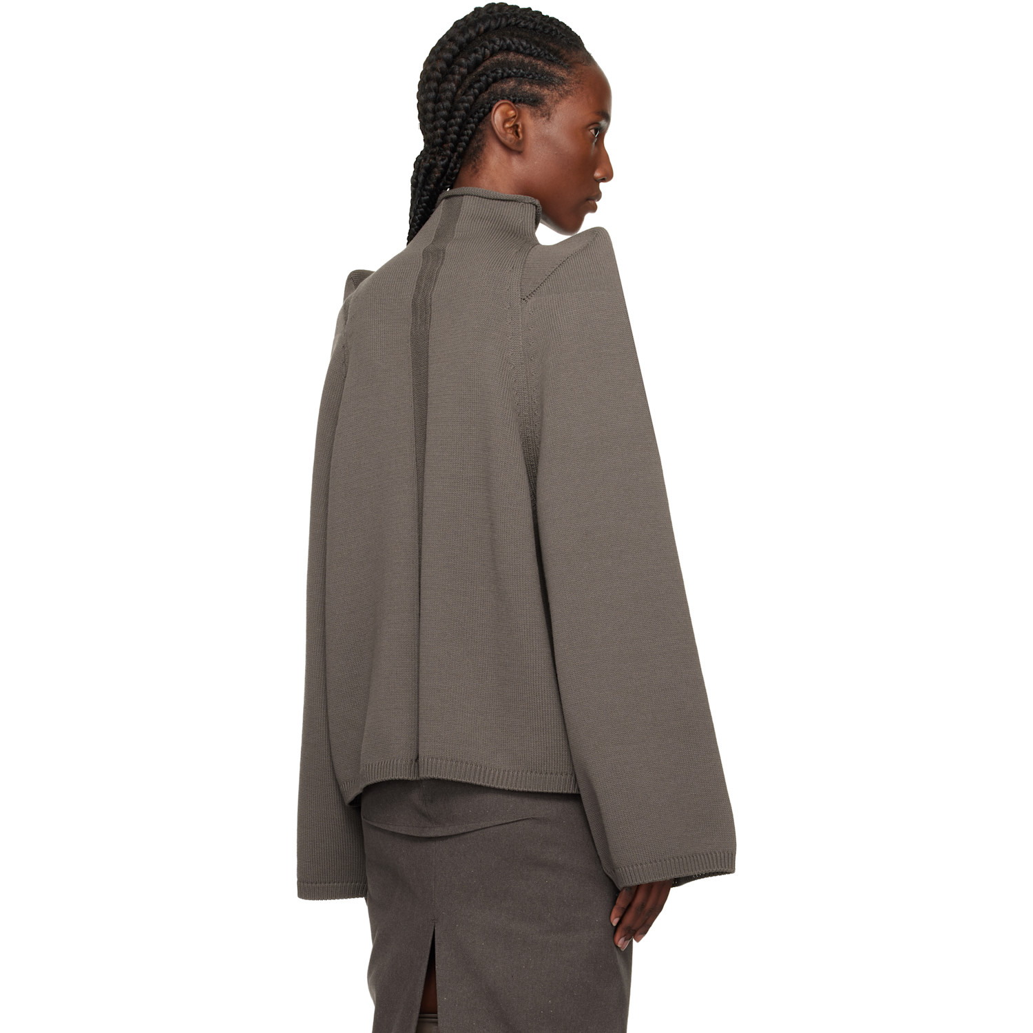  Rick Owens Gray Concordians Con Turtleneck 