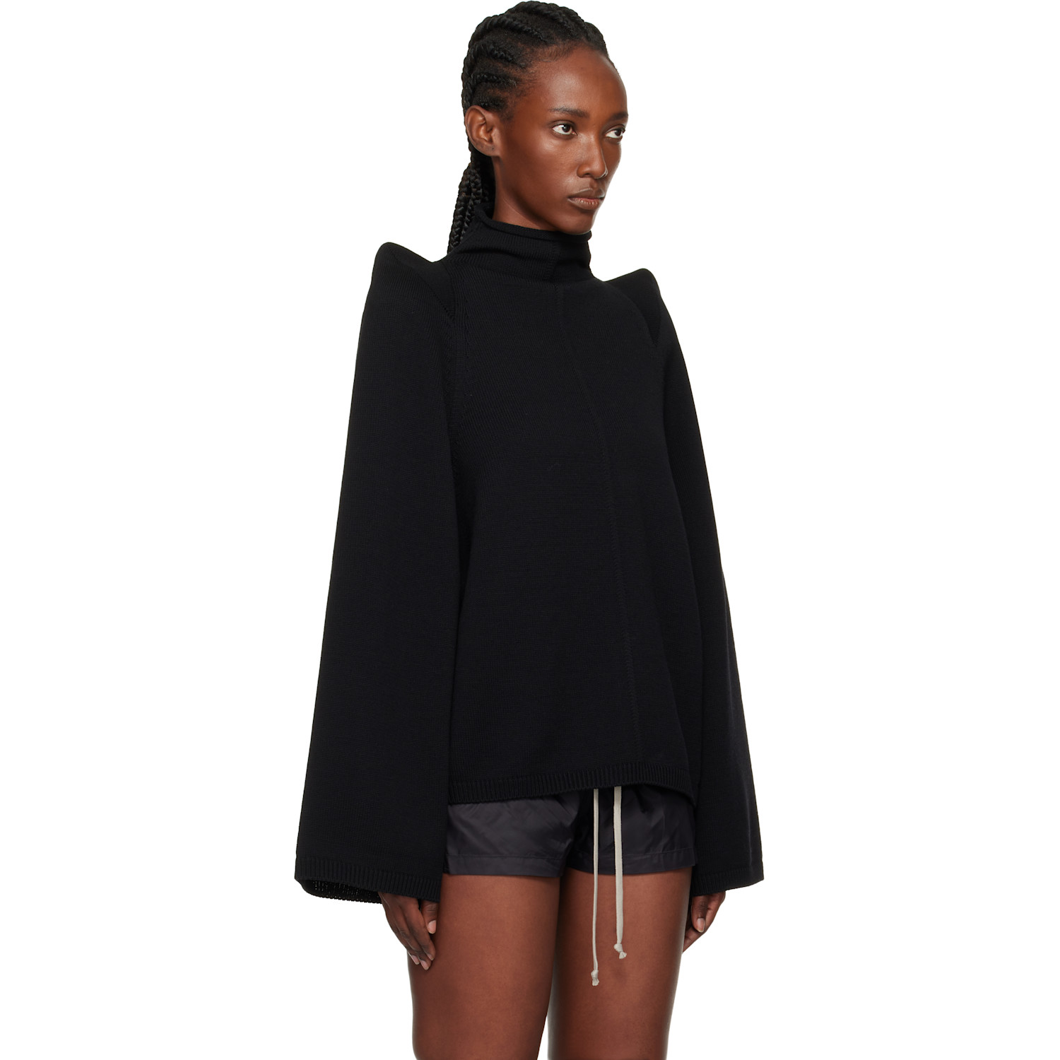  Rick Owens Black Concordians Con Turtleneck 