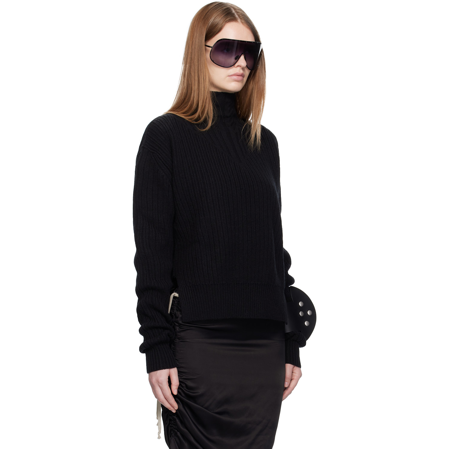  Rick Owens Black Concordians Fisherman Turtleneck 