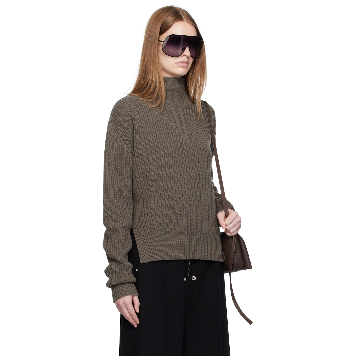  Rick Owens Gray Concordians Fisherman Turtleneck 