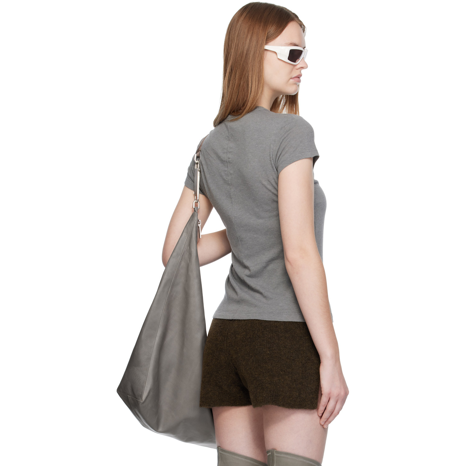  Rick Owens Gray Concordians Cropped Level T-shirt 