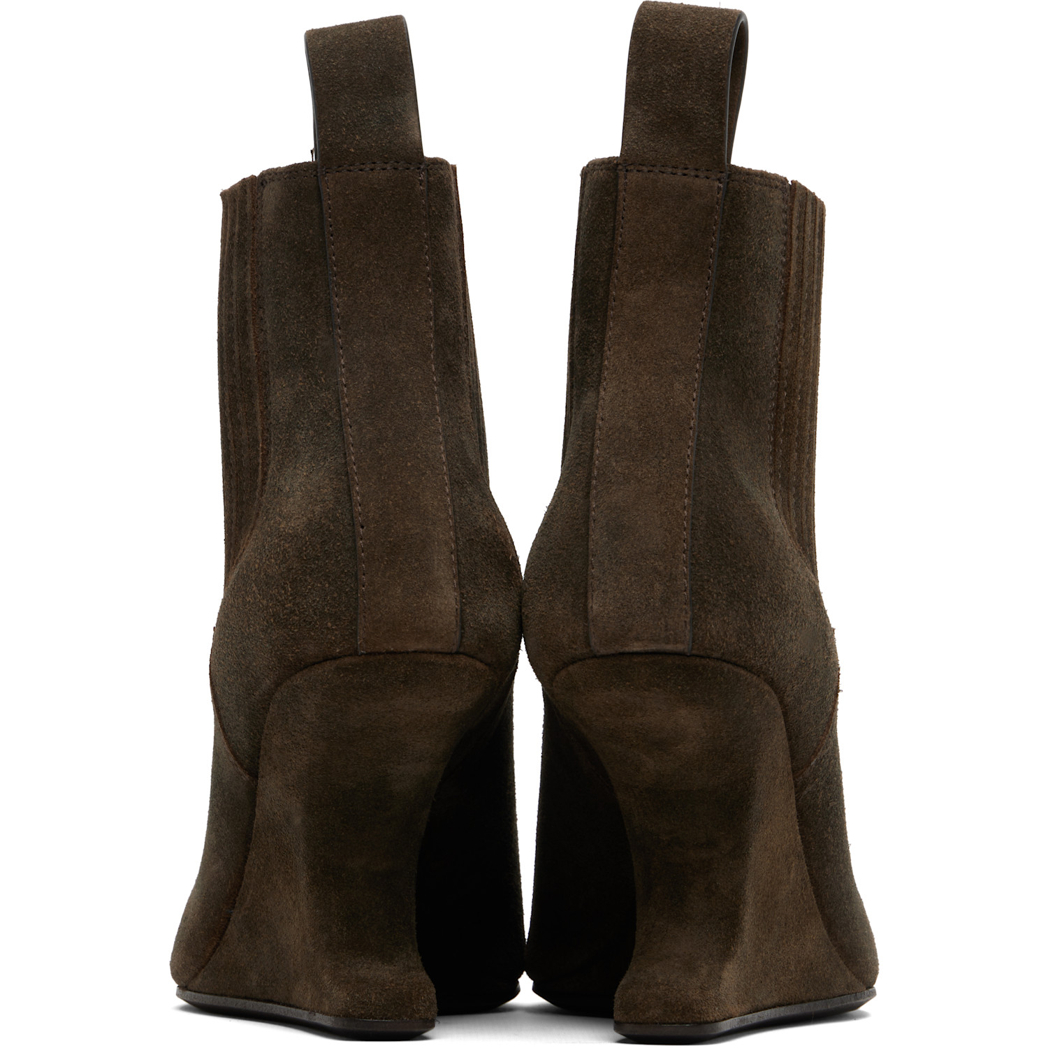  Rick Owens Brown Concordians Runway Ankle Sharp Boots 