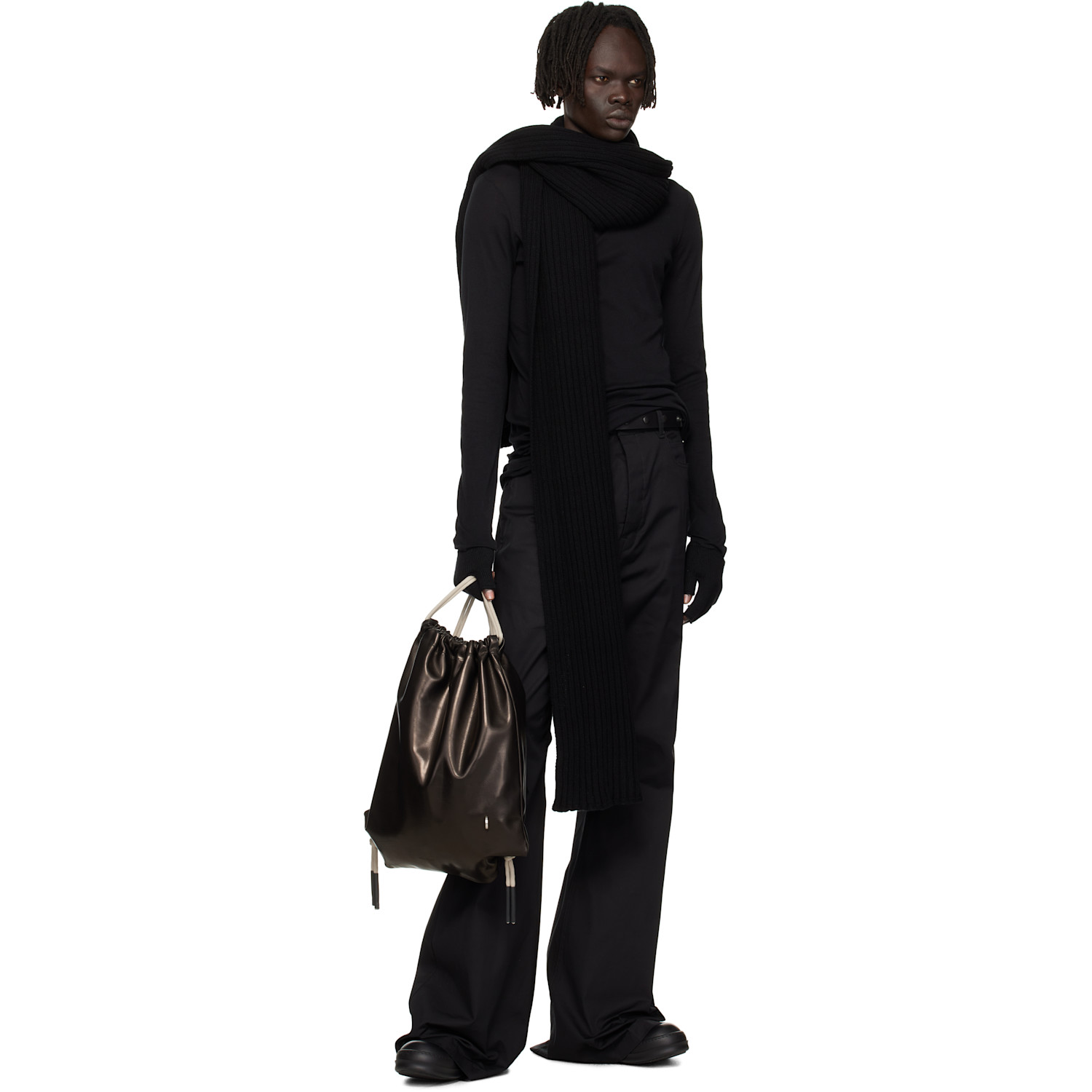  Rick Owens Black Concordians Snap Belt 