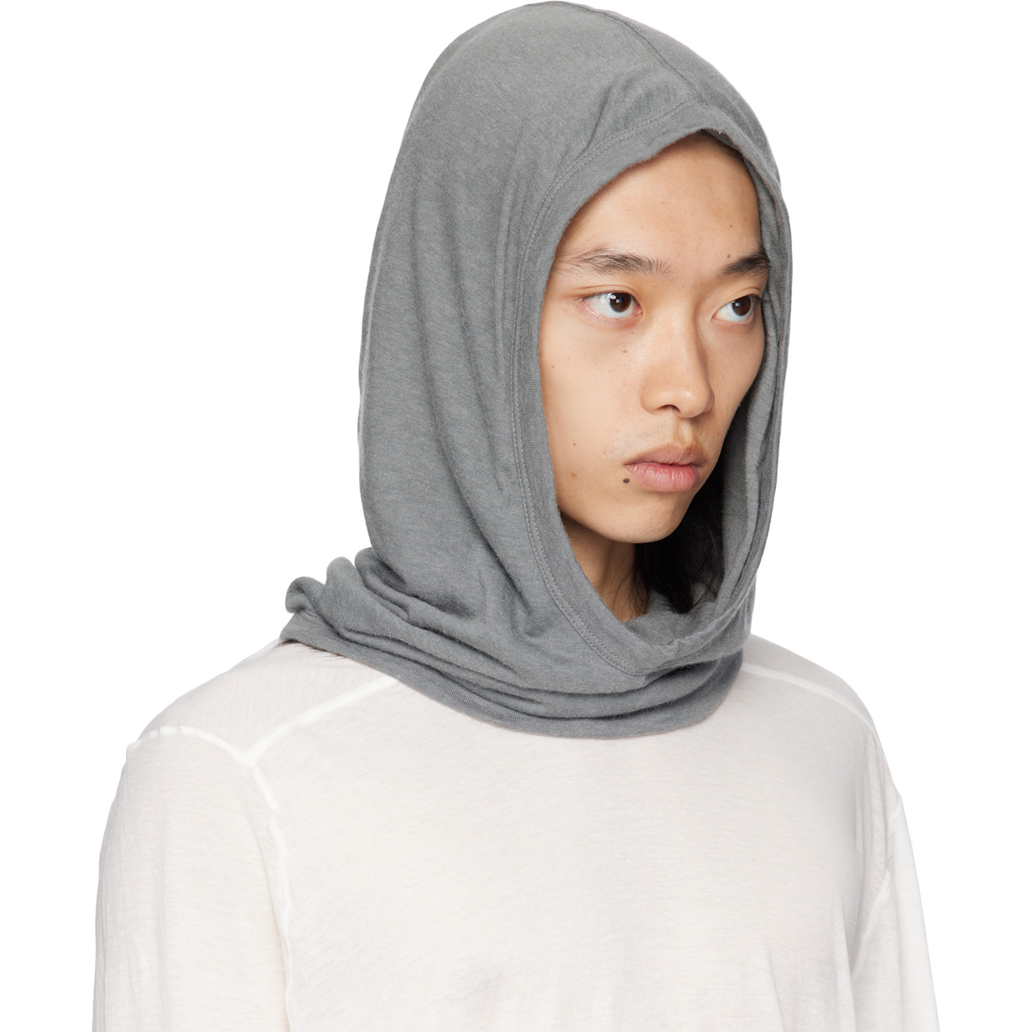  Rick Owens Gray Concordians Knit Hood 