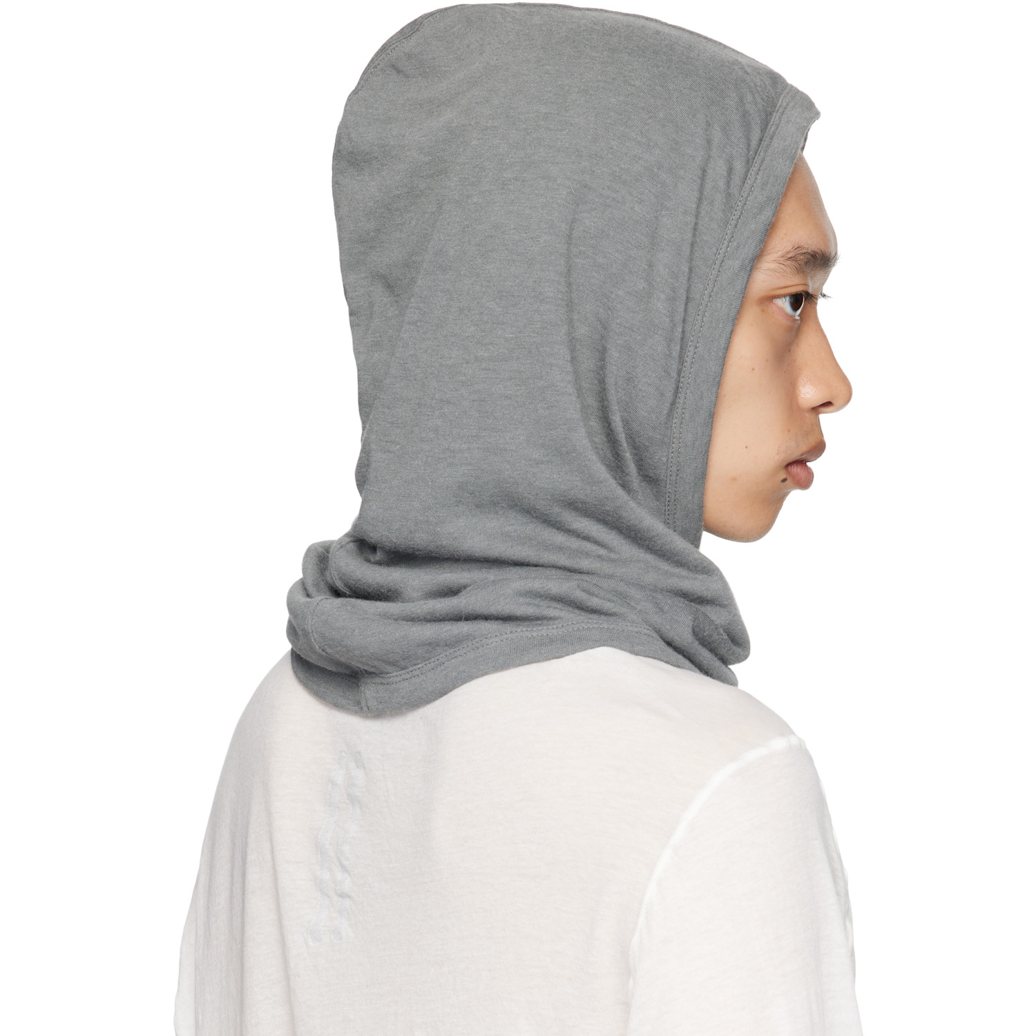  Rick Owens Gray Concordians Knit Hood 
